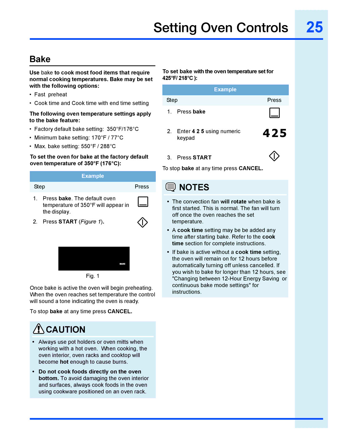 Electrolux EI30EF35JS, EI30EC45KB manual Bake 