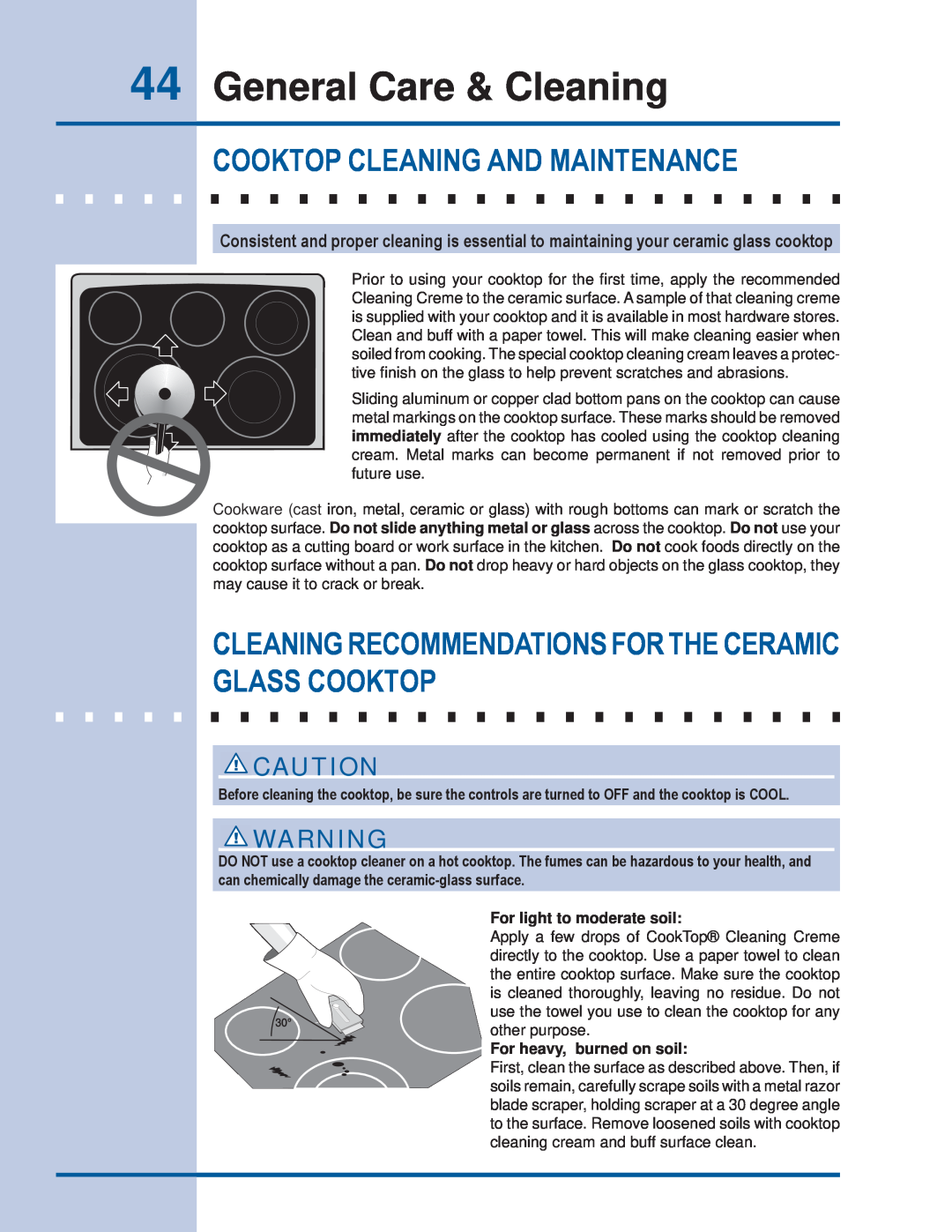 Electrolux EI30ES55JS manual General Care & Cleaning, Cooktop Cleaning And Maintenance 