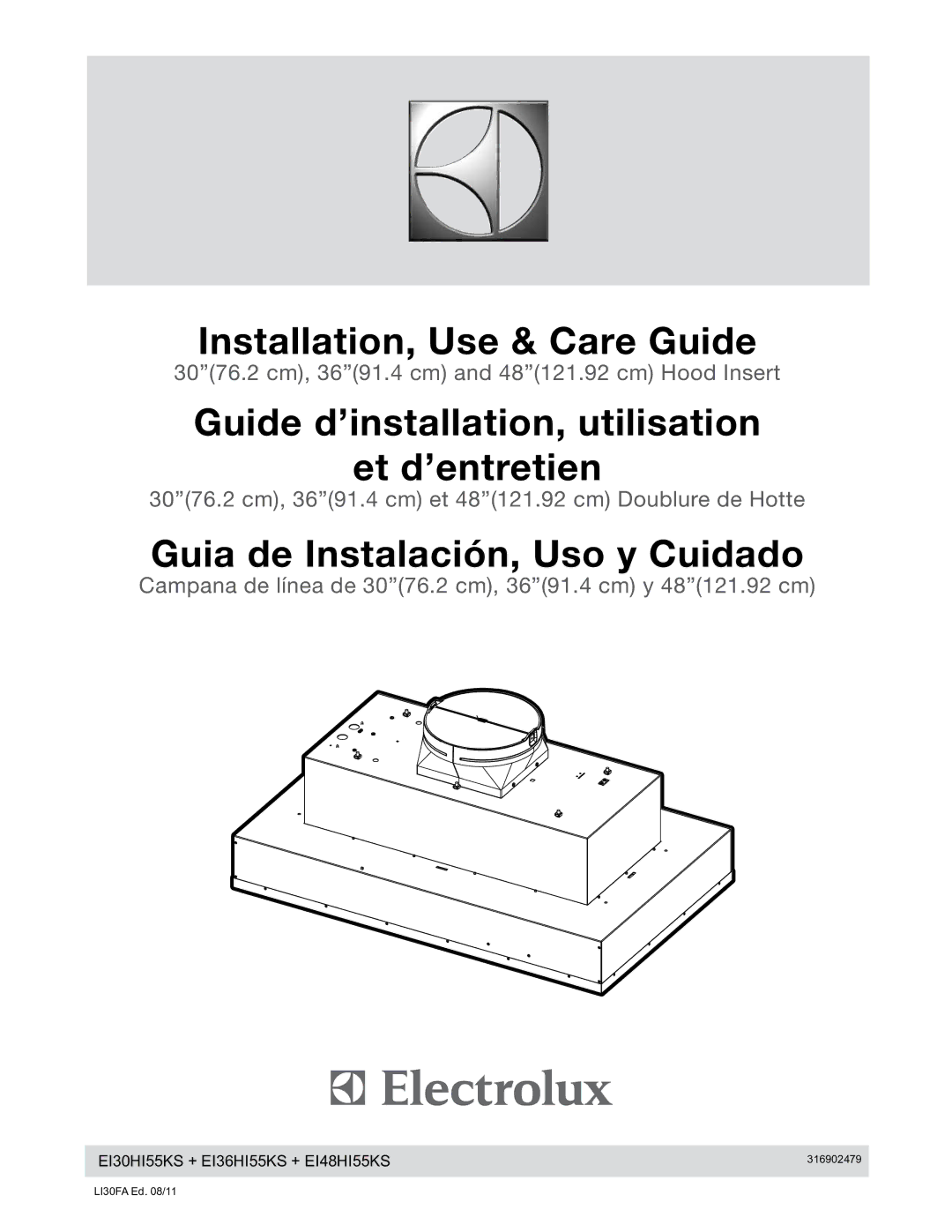 Electrolux EI48HI55KS, EI36HI55KS, EI30HI55KS manual Installation, Use & Care Guide 