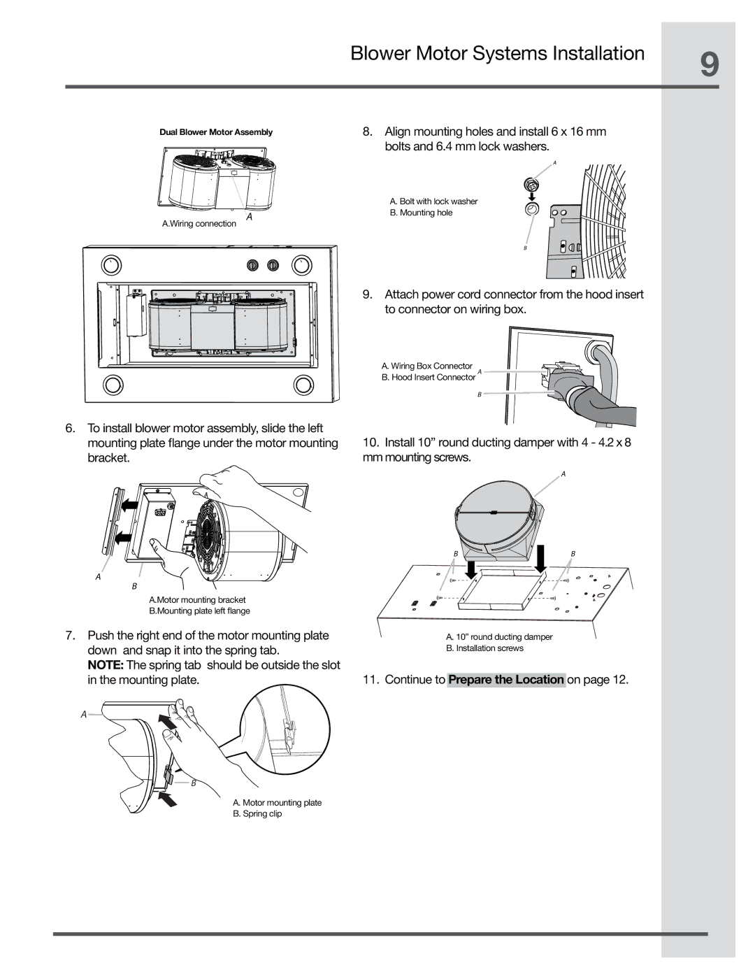 Electrolux EI36HI55KS, EI48HI55KS, EI30HI55KS manual Continue to Prepare the Location on 