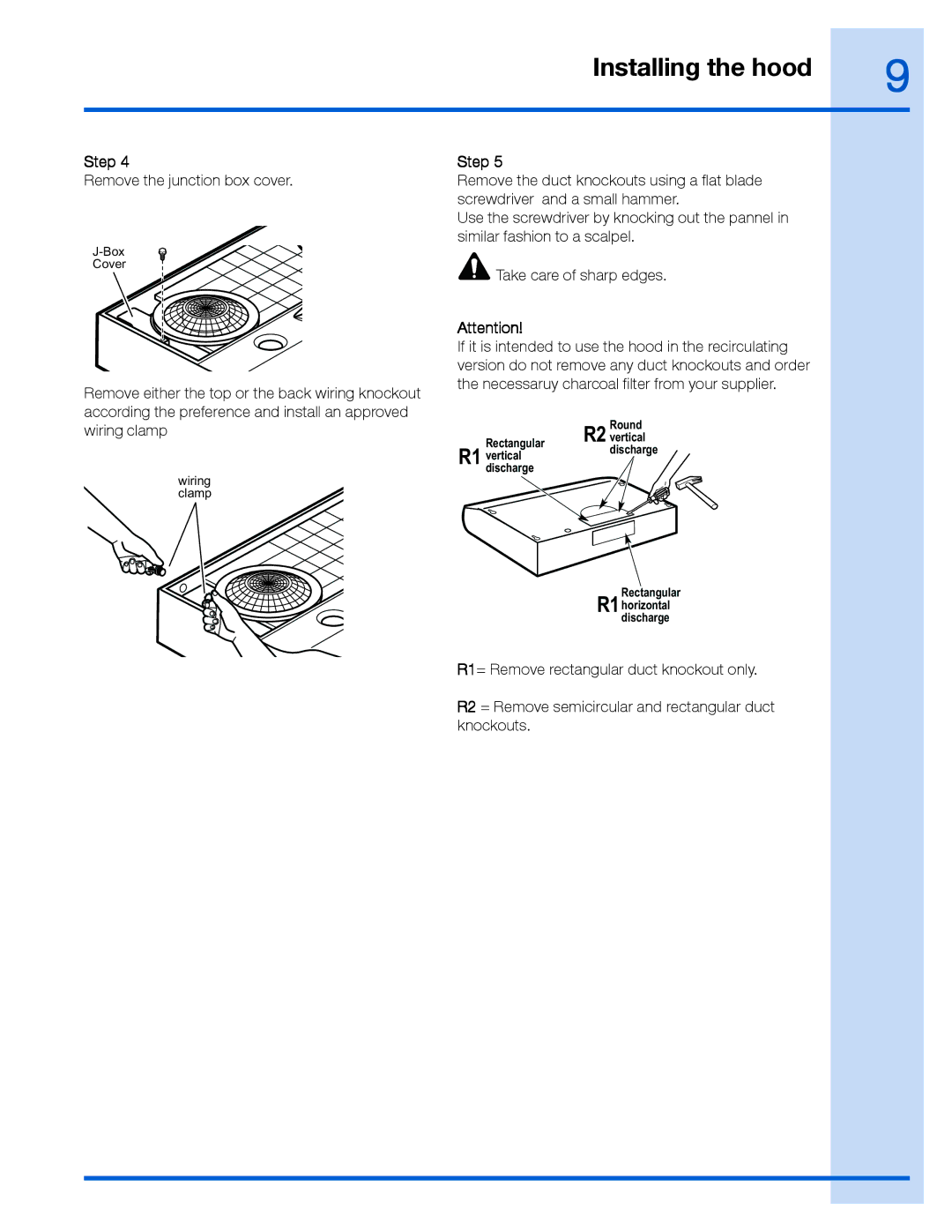 Electrolux EI36WC40GS, EI30WC40GS, 316488521 manual Remove the junction box cover 