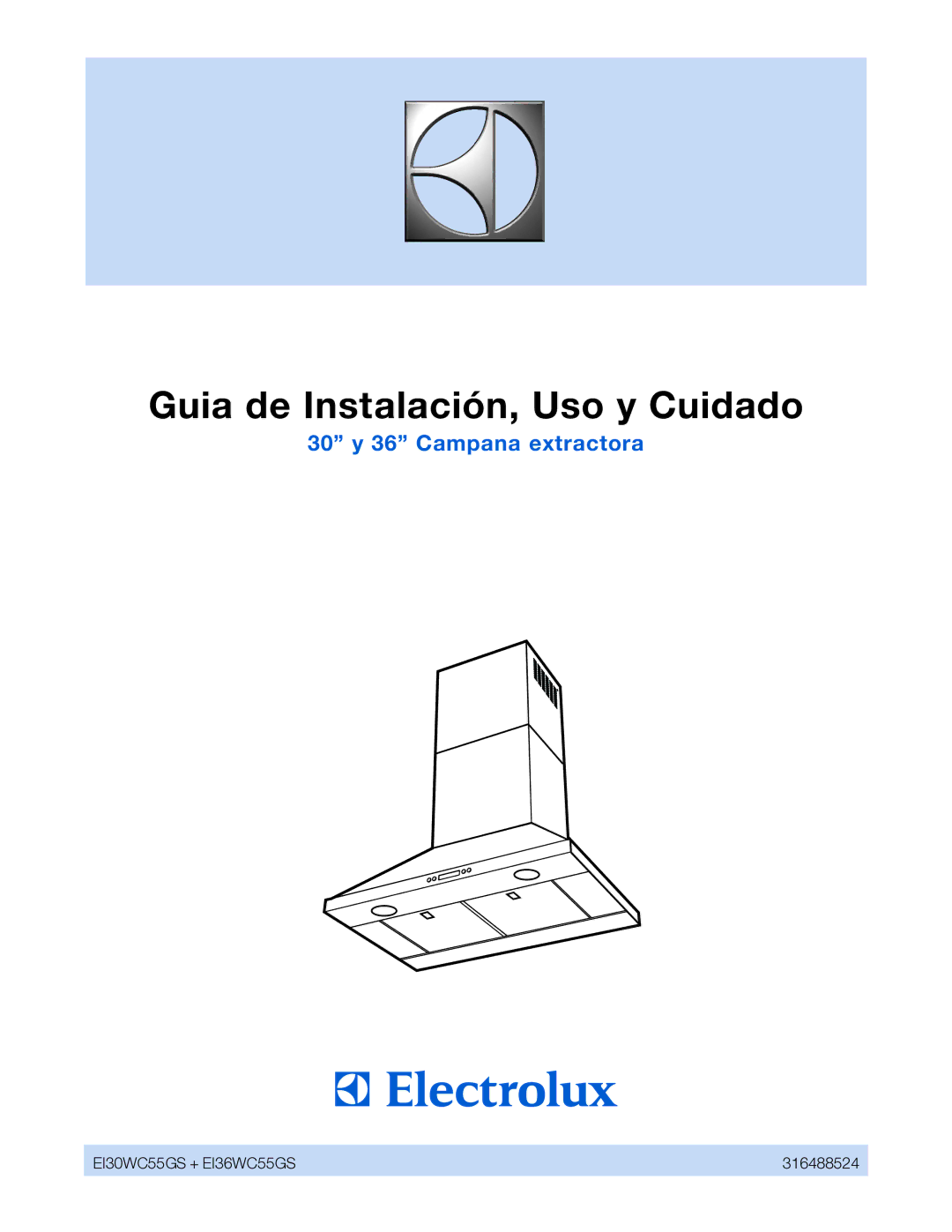 Electrolux EI30WC55GS, EI36WC55GS manual Guia de Instalación, Uso y Cuidado 