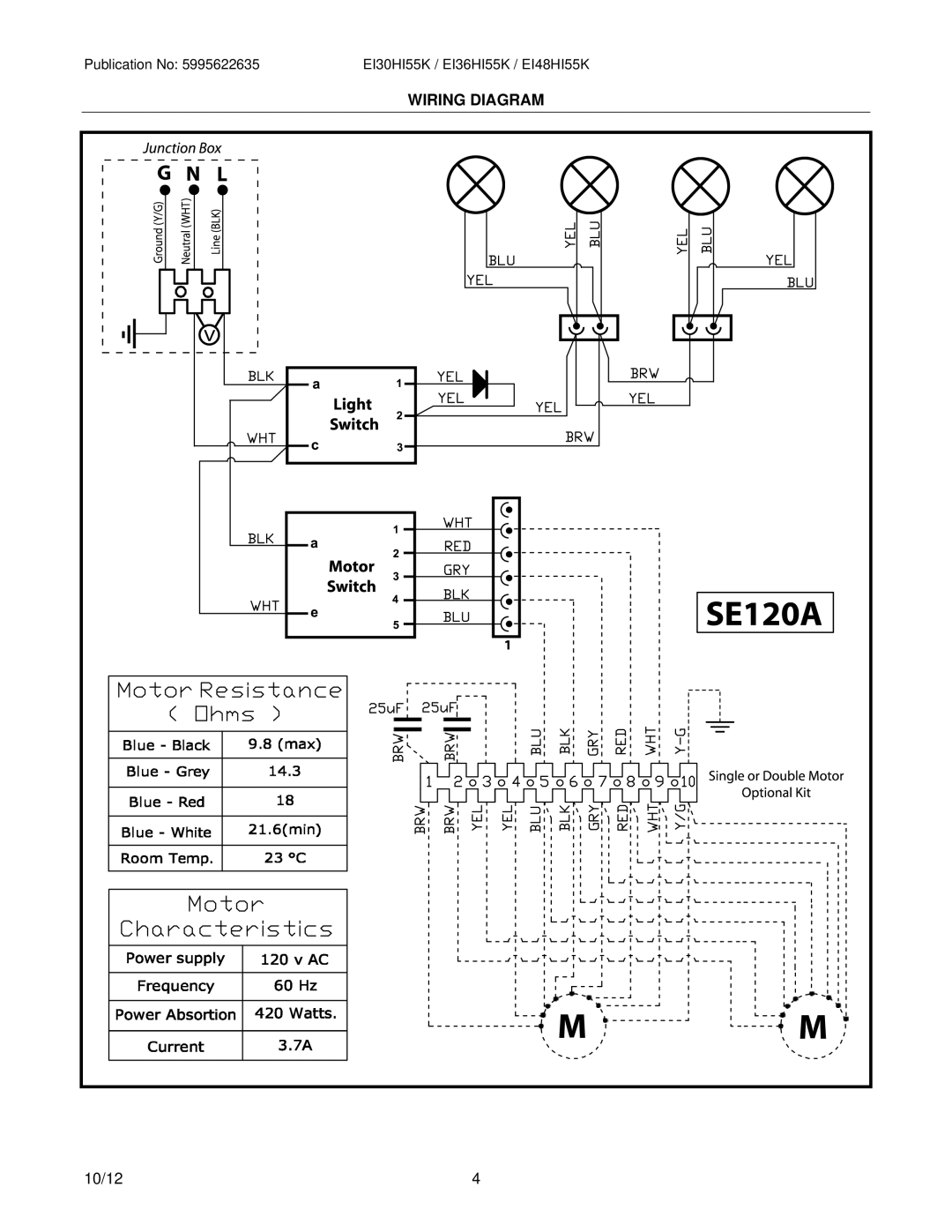 Electrolux EI36HI55KSB, EI48HI55KSB, EI30HI55KSB installation instructions Wiring Diagram 