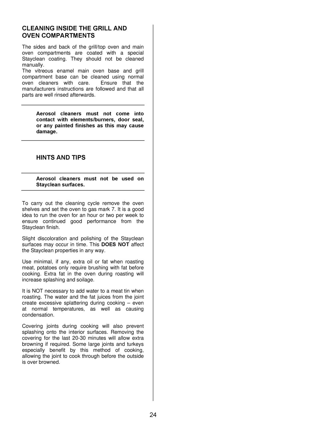 Electrolux EIKG5546, EIKG5547 user manual Cleaning Inside the Grill and Oven Compartments 