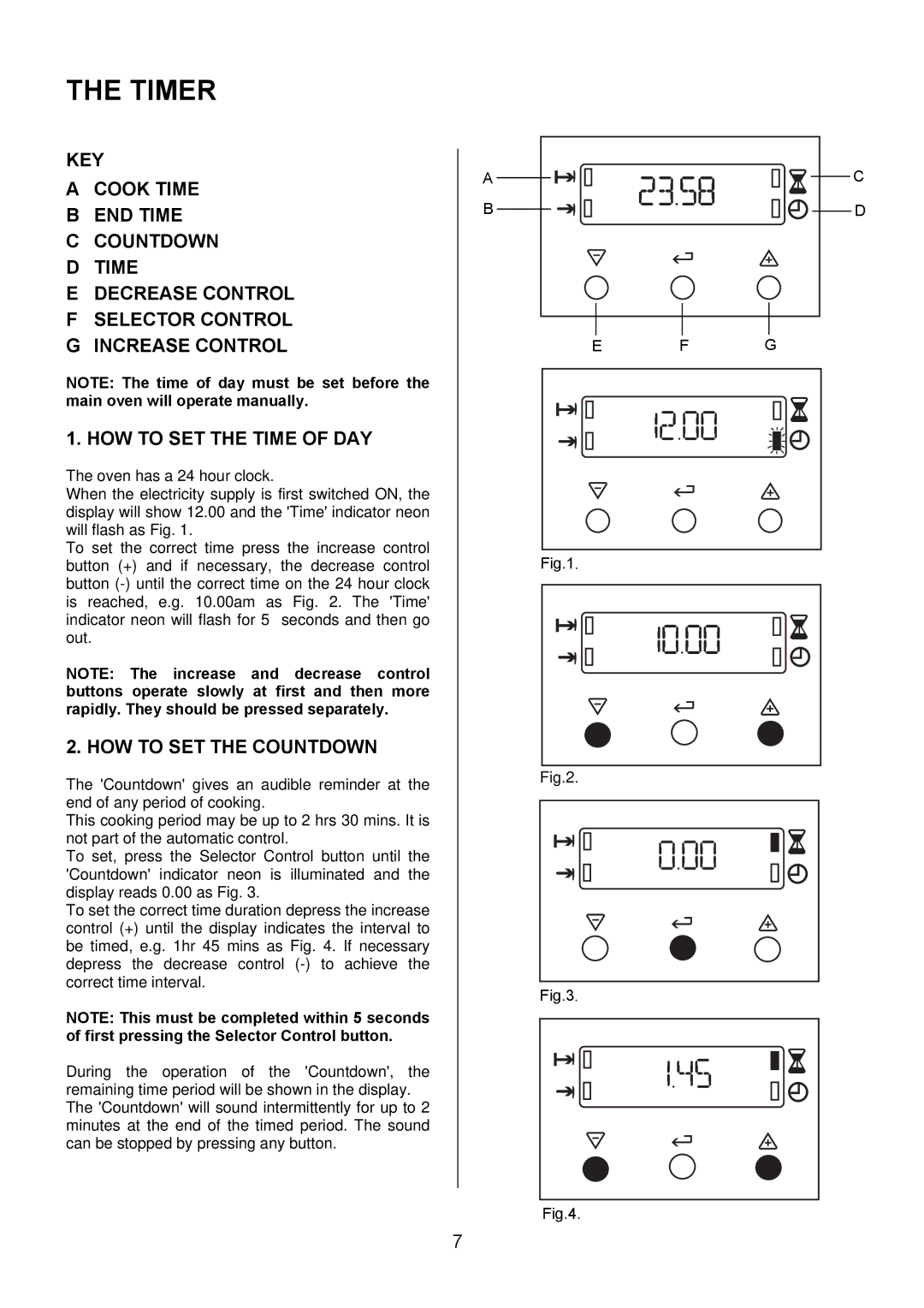 Electrolux EIKG5547, EIKG5546 user manual Timer, HOW to SET the Countdown 