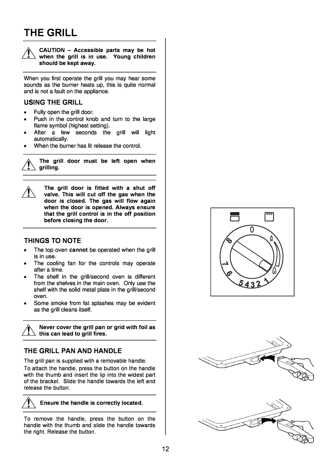 Electrolux EIKG6047, EIKG6046 user manual Using The Grill, The Grill Pan And Handle, Things To Note 