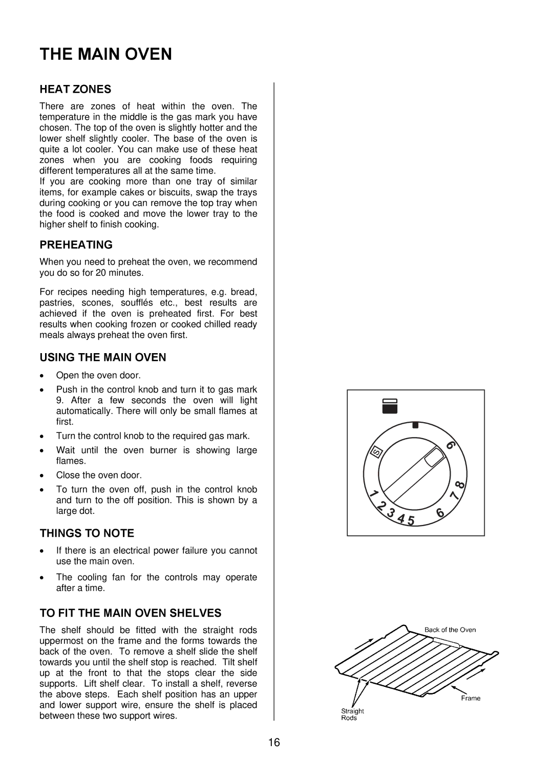 Electrolux EIKG6049 manual Heat Zones, Using the Main Oven, To FIT the Main Oven Shelves 