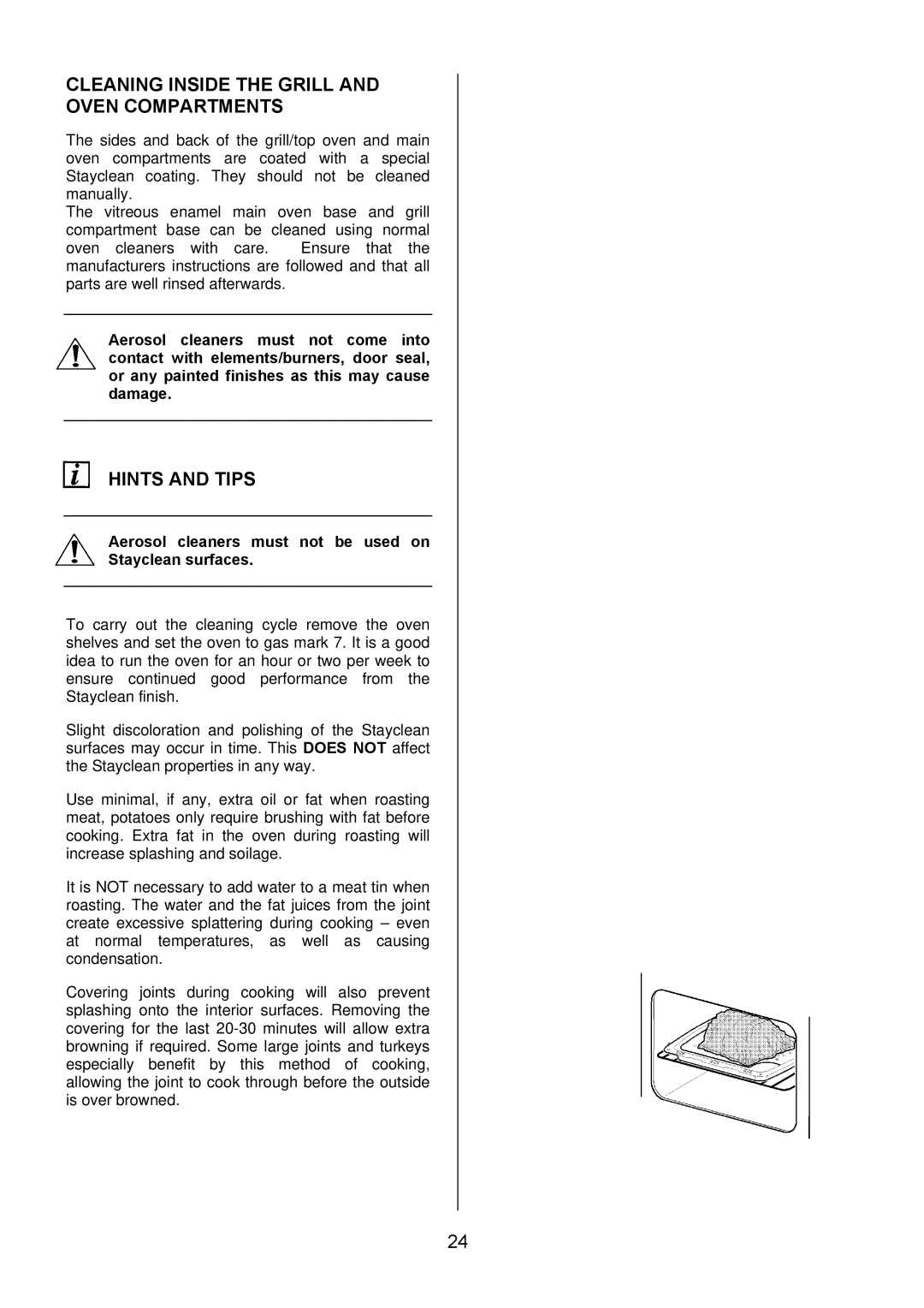 Electrolux EIKG6049 manual Cleaning Inside the Grill and Oven Compartments 