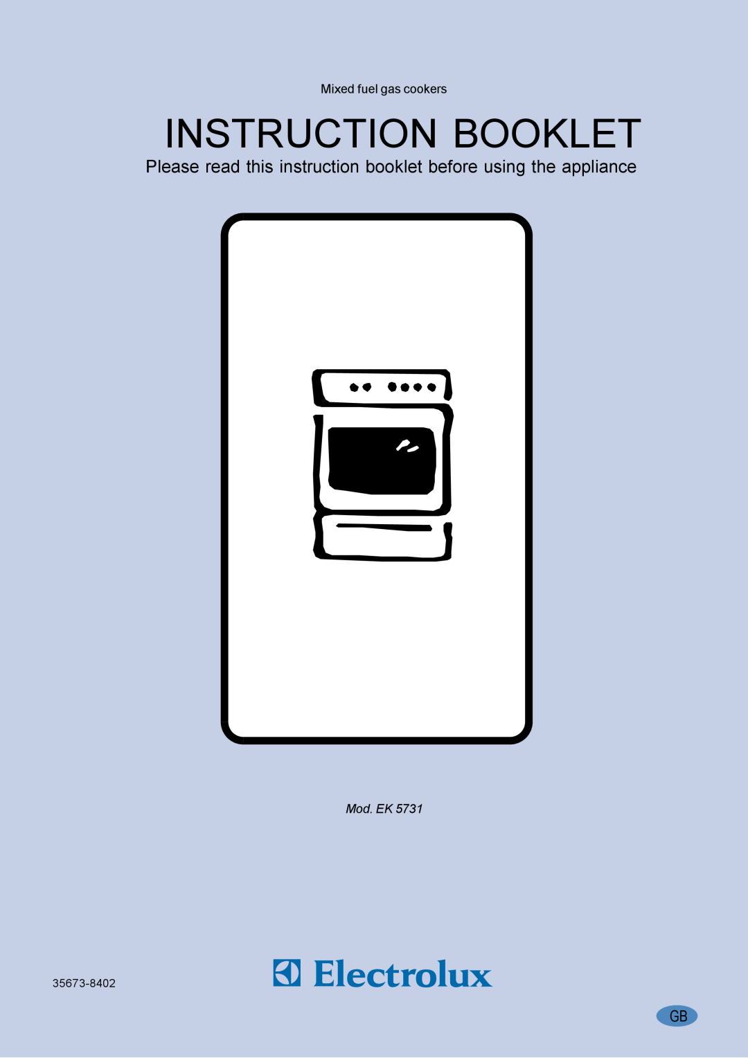 Electrolux EK 5731 manual Instruction Booklet, Please read this instruction booklet before using the appliance, Mod. EK 