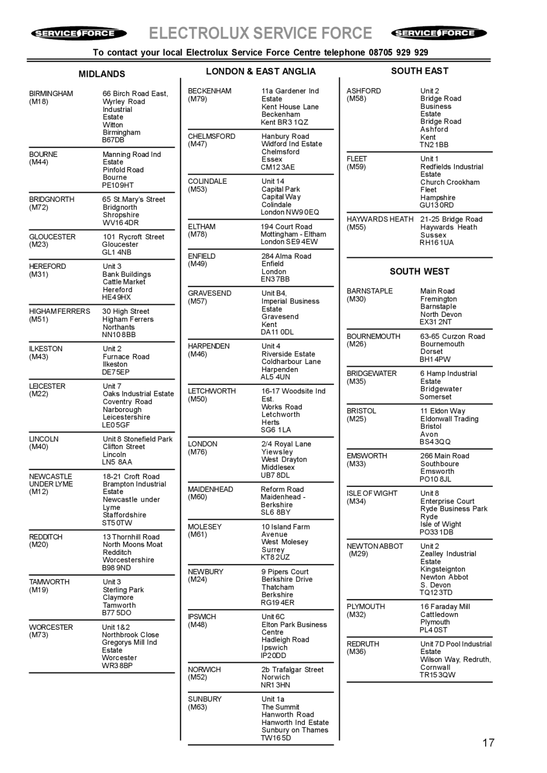 Electrolux EK 5741 manual Midlands 