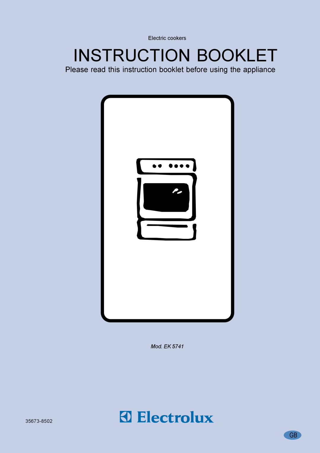 Electrolux EK 5741 manual Instruction Booklet, Please read this instruction booklet before using the appliance, Mod. EK 