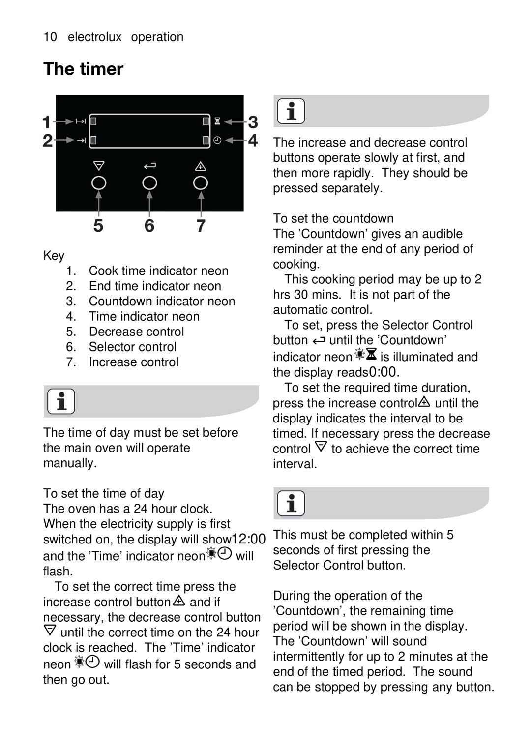 Electrolux EKC5044, EKC5045 user manual The10electroluxtimer operation 