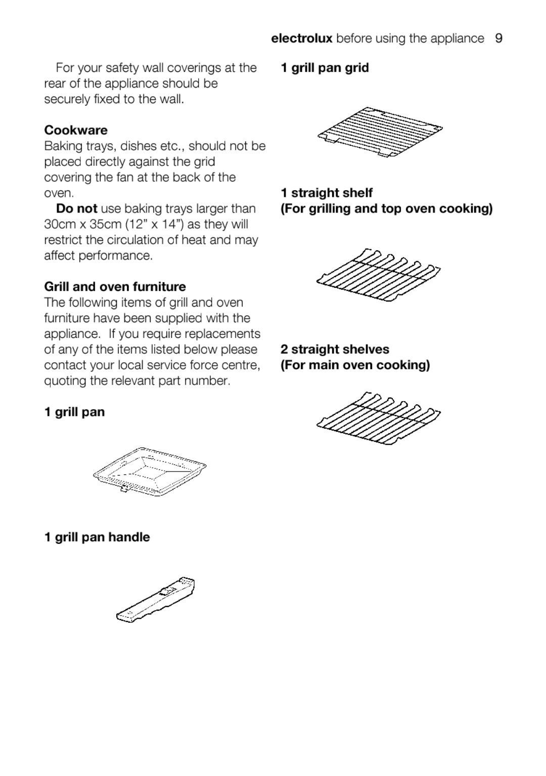 Electrolux EKC5045, EKC5044 user manual Formainovnecooking, Grillandoven, Thefollowing 