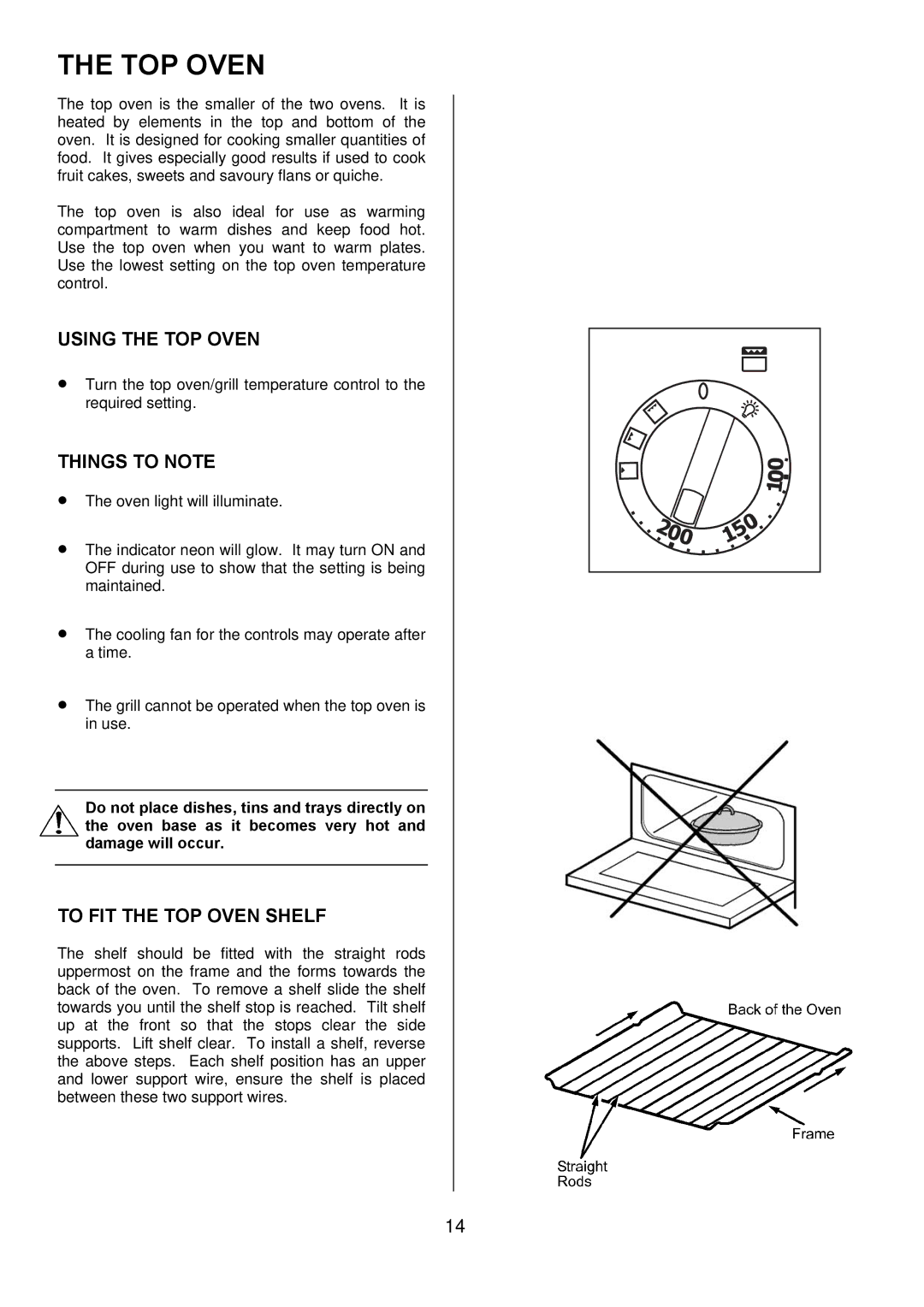 Electrolux EKC5545, EKC5544 user manual Using the TOP Oven, To FIT the TOP Oven Shelf 