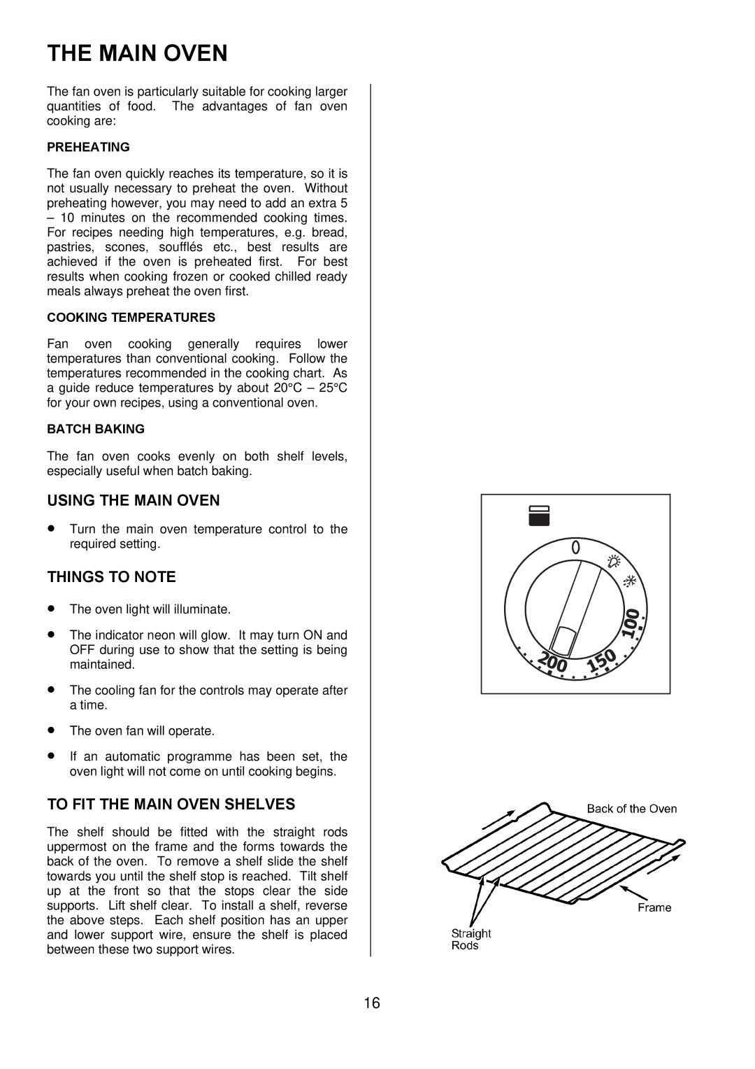 Electrolux EKC5545, EKC5544 user manual Using the Main Oven, To FIT the Main Oven Shelves 