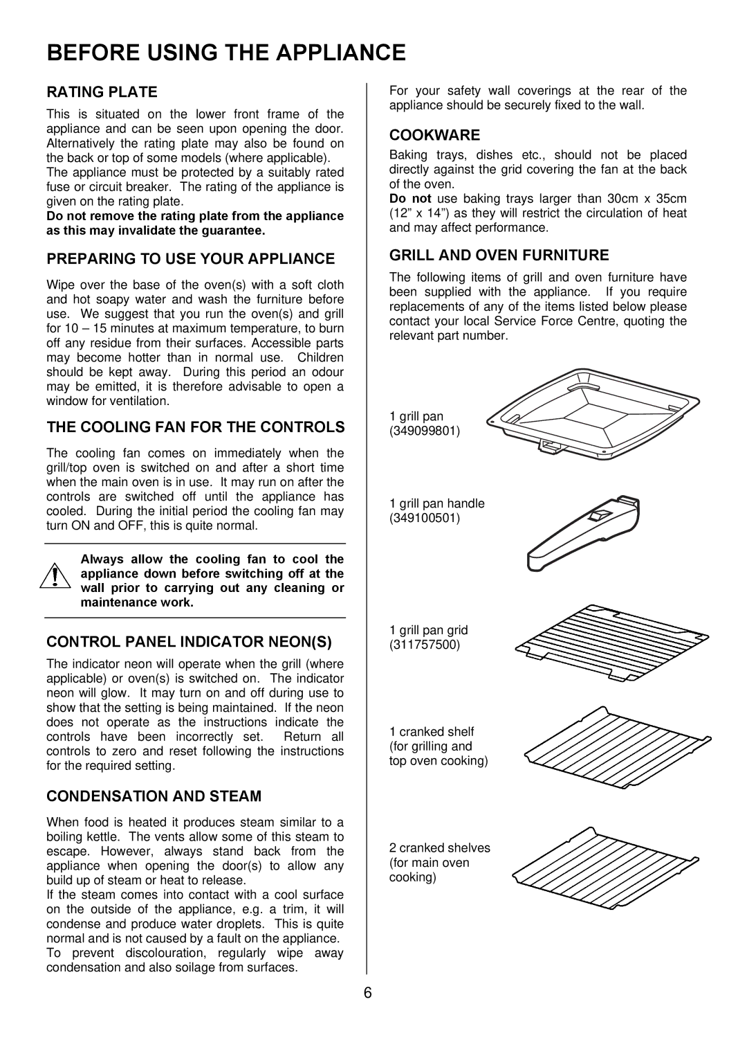 Electrolux EKC5545, EKC5544 user manual Before Using the Appliance 