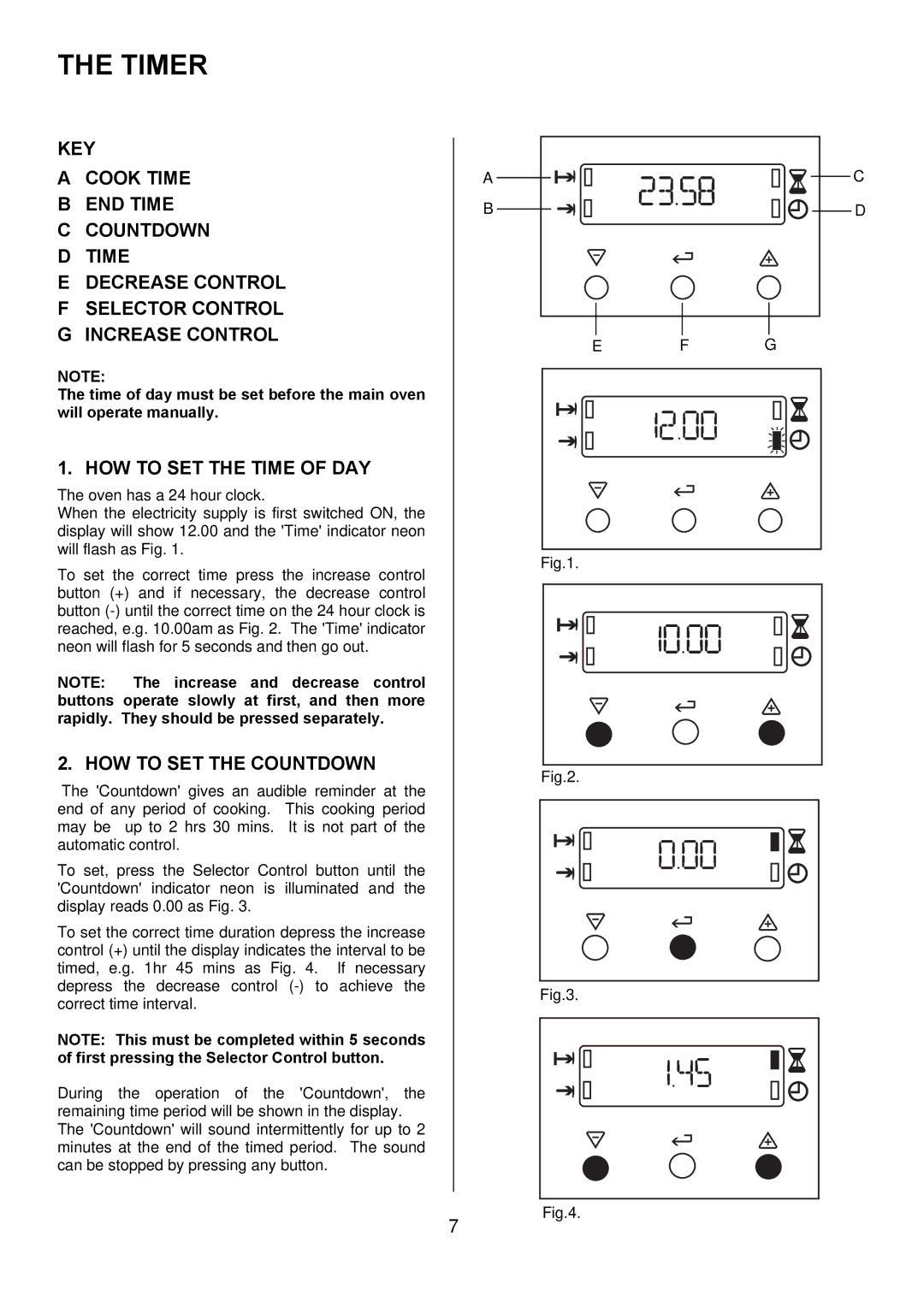 Electrolux EKC5544, EKC5545 user manual Timer, HOW to SET the Time of DAY, HOW to SET the Countdown 