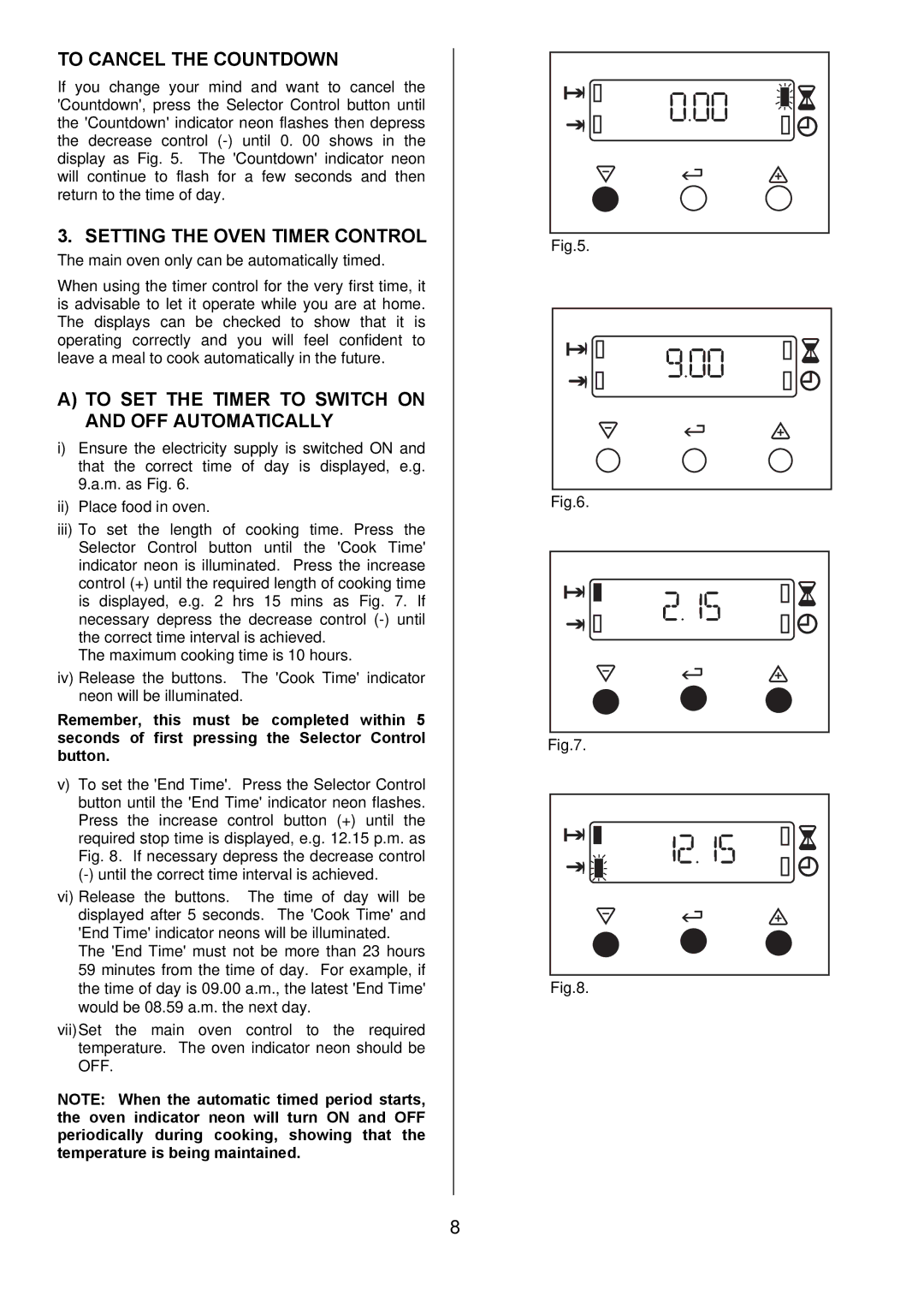 Electrolux EKC5545, EKC5544 user manual To Cancel the Countdown, Setting the Oven Timer Control 