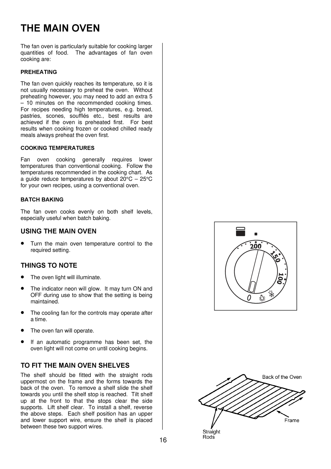 Electrolux EKC6045, EKC6044 manual Using the Main Oven, To FIT the Main Oven Shelves 