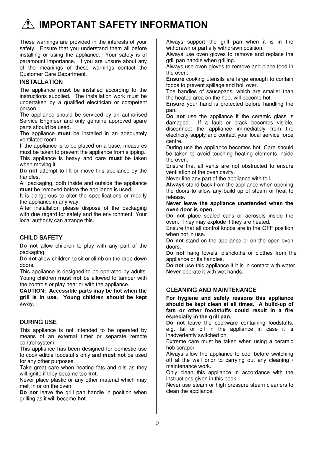 Electrolux EKC6045, EKC6044 manual Important Safety Information, Installation 