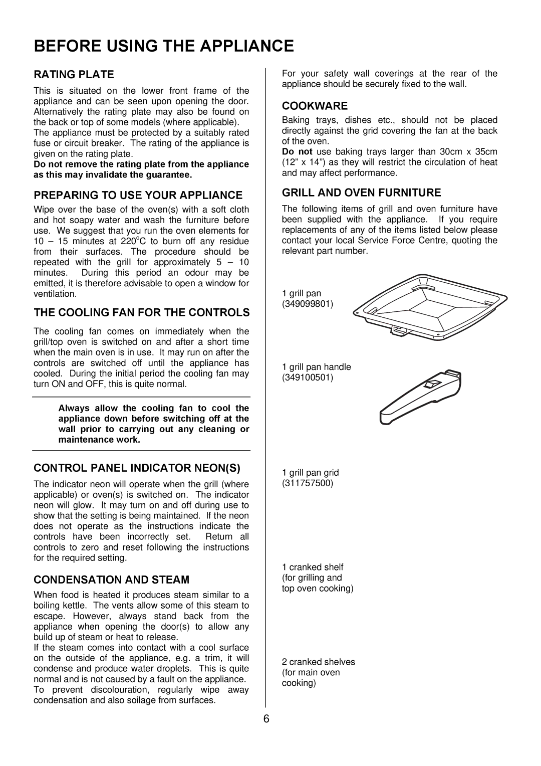 Electrolux EKC6045, EKC6044 manual Before Using the Appliance 