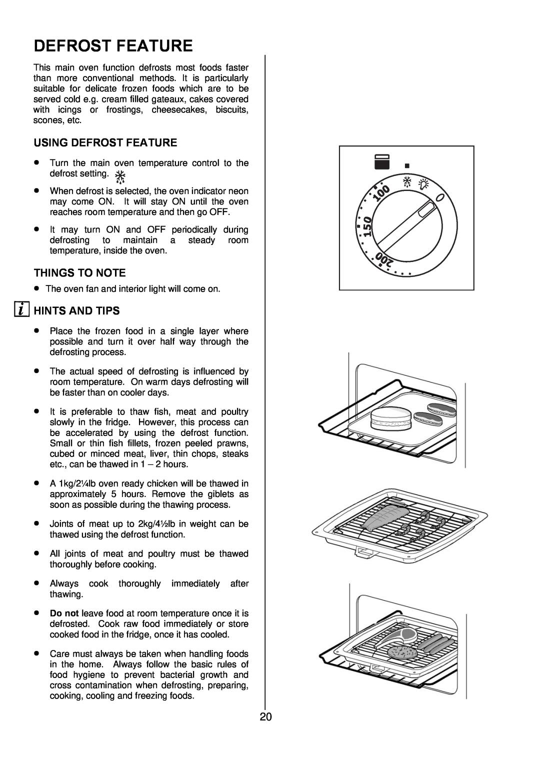 Electrolux EKC6045, EKC6044 manual Using Defrost Feature, Things To Note, Hints And Tips 
