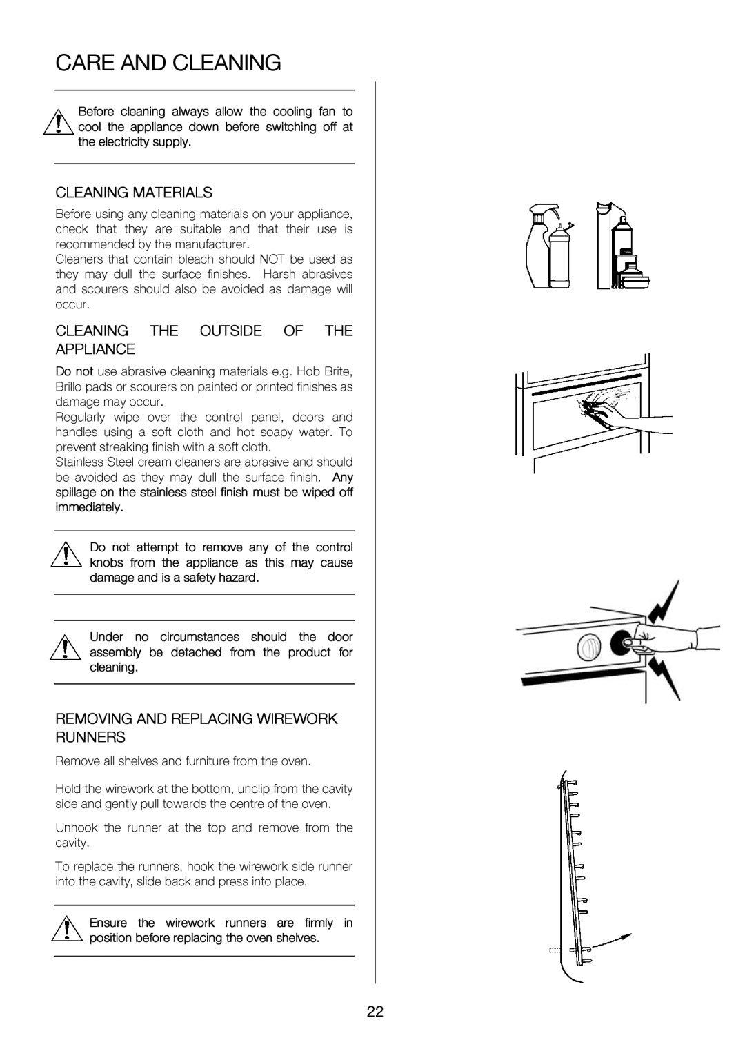 Electrolux EKC6046, EKC6047 user manual Care and Cleaning 