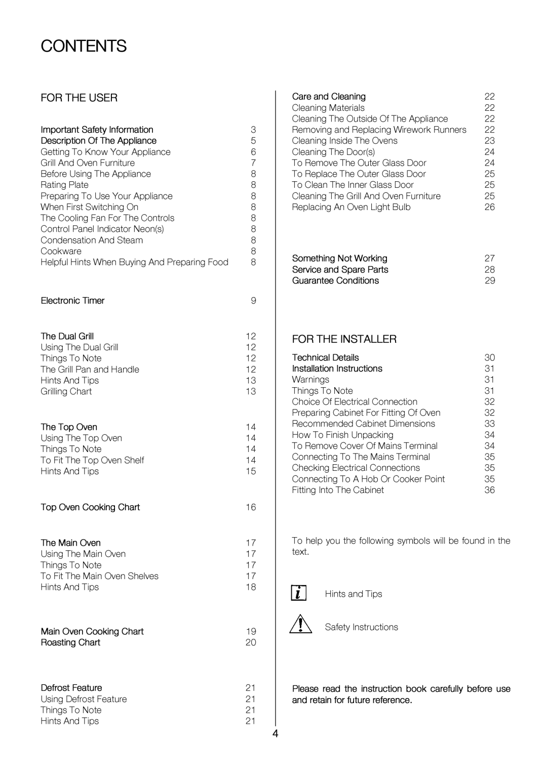 Electrolux EKC6046, EKC6047 user manual Fortheuser, Contents 