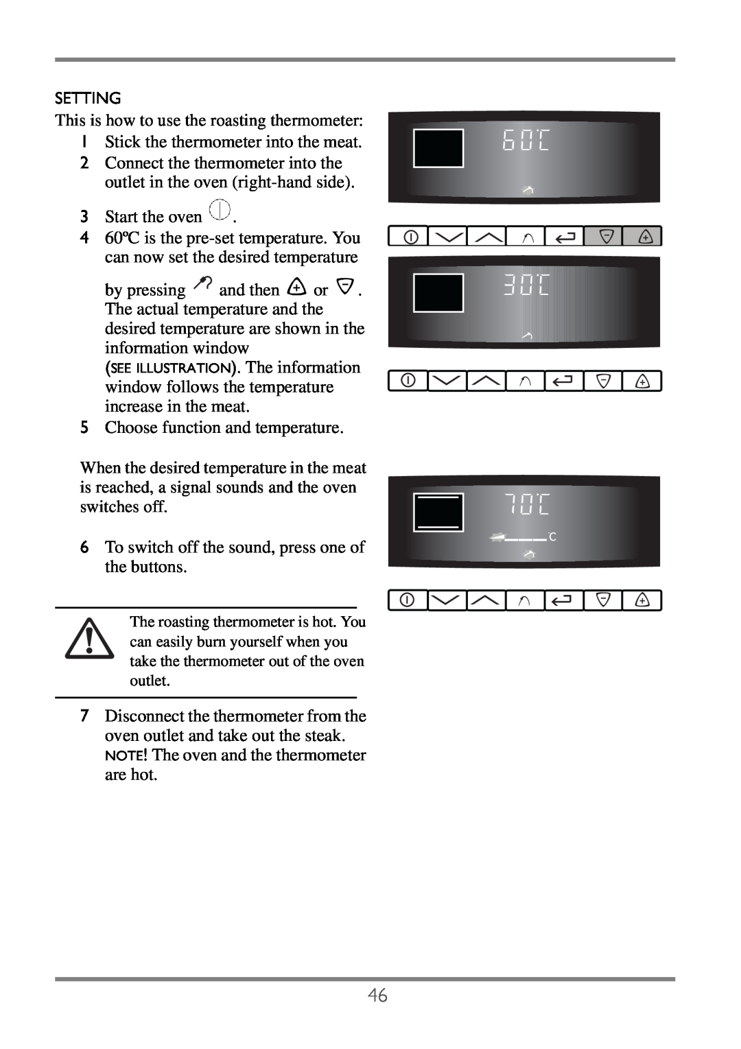 Electrolux EKC60752 user manual This is how to use the roasting thermometer 