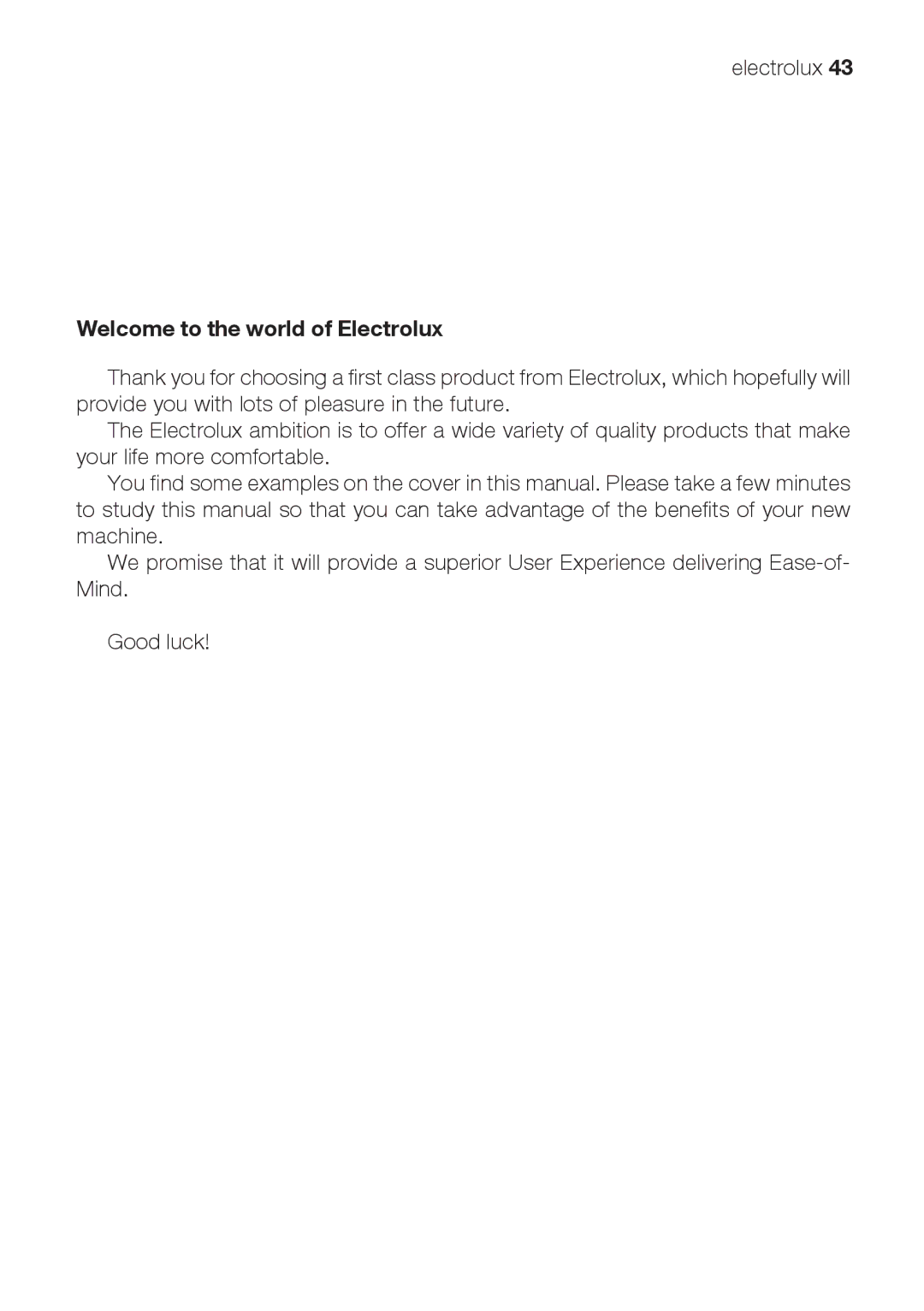 Electrolux EKG 60111 user manual Welcome to the world of Electrolux 