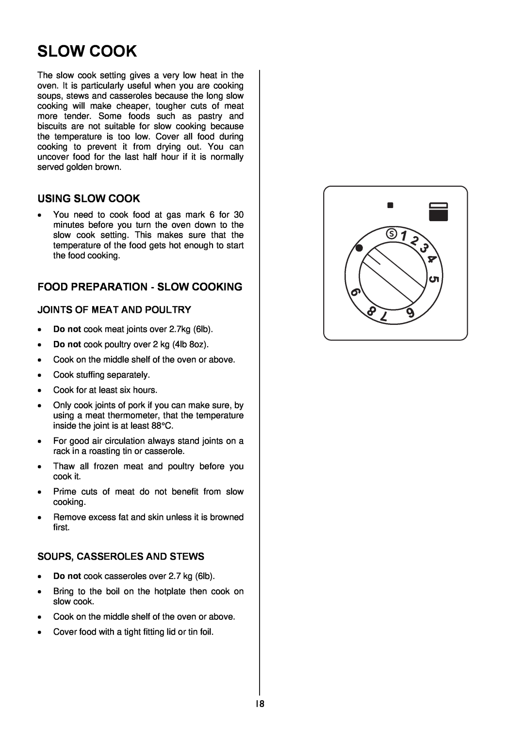 Electrolux EKG5047, EKG5046 manual Using Slow Cook, Food Preparation - Slow Cooking, Joints Of Meat And Poultry 