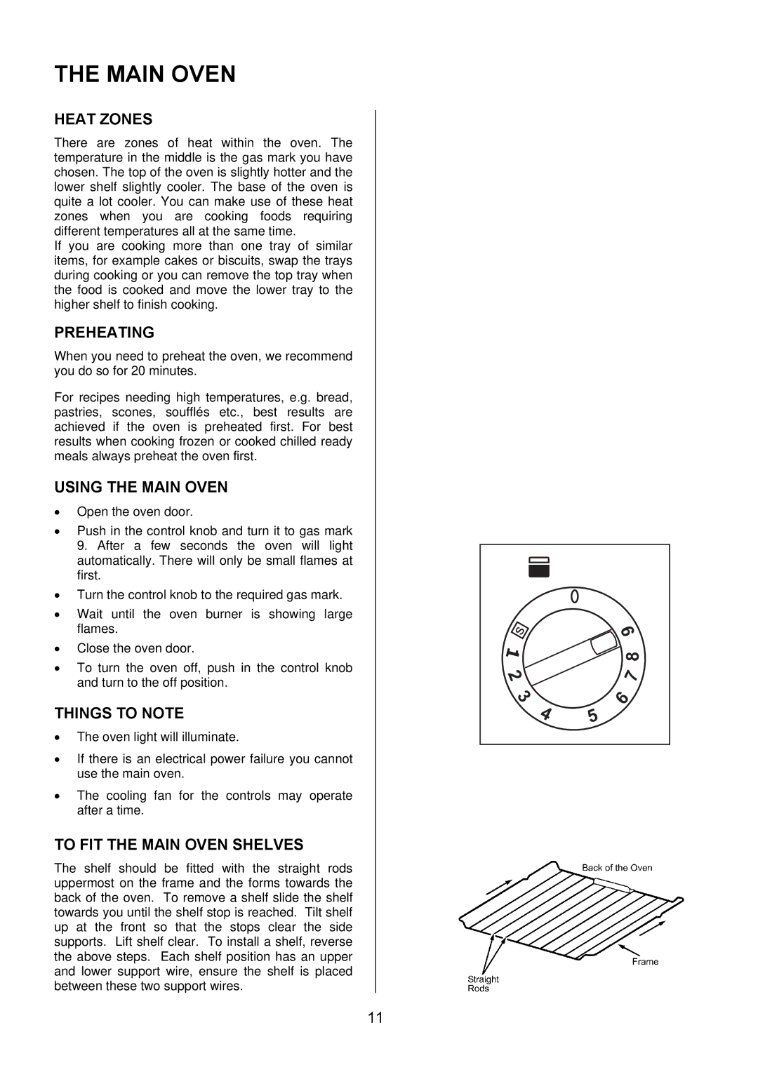 Electrolux EKG5542, EKG5543 manual Heat Zones, Preheating, Using the Main Oven, To FIT the Main Oven Shelves 