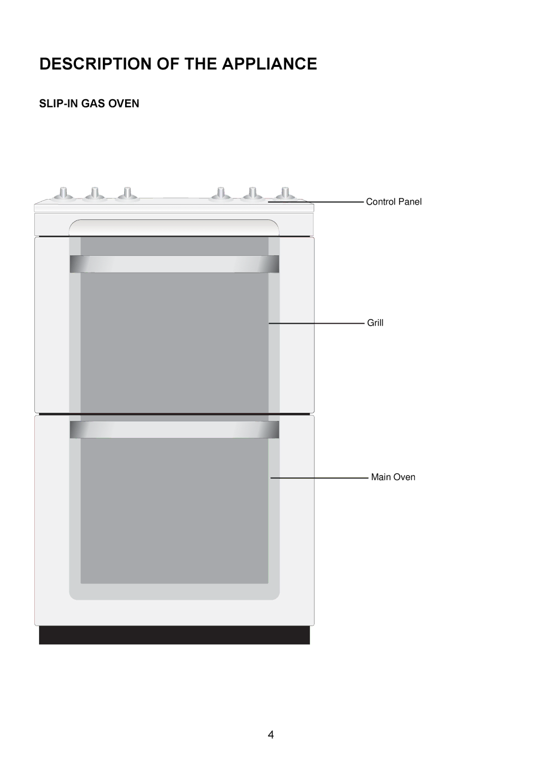 Electrolux EKG5543, EKG5542 manual Description of the Appliance, SLIP-IN GAS Oven 