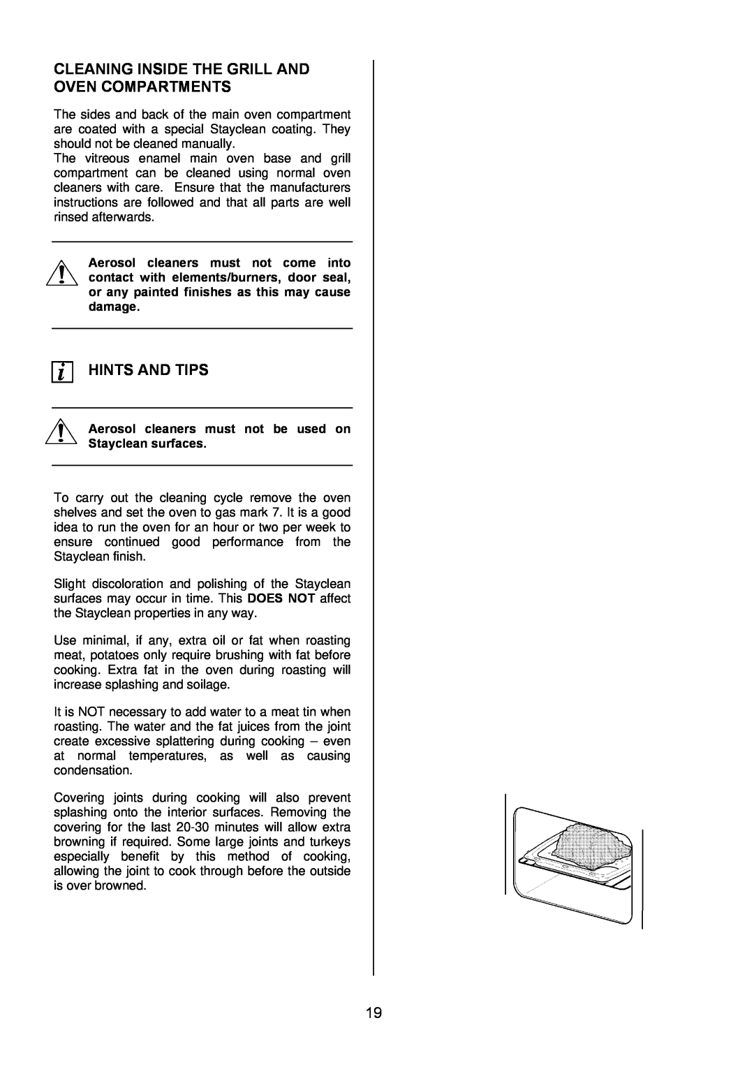 Electrolux EKG5542, EKG5543 manual Cleaning Inside The Grill And Oven Compartments, Hints And Tips 