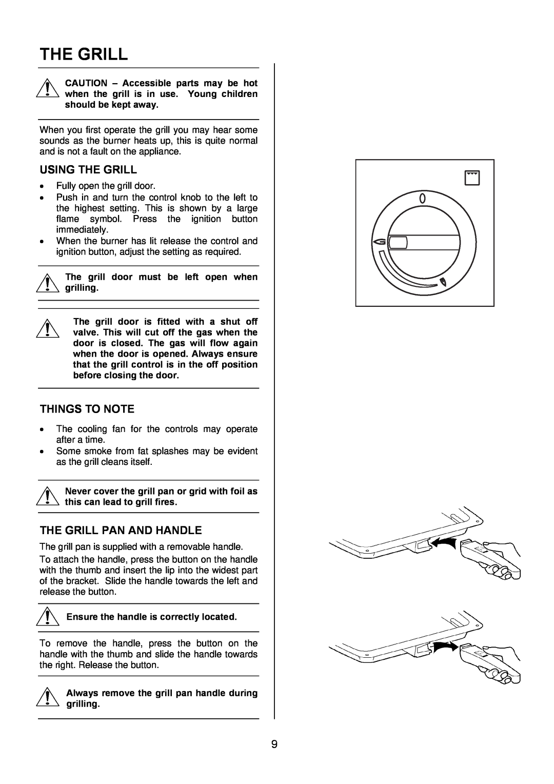 Electrolux EKG5542, EKG5543 manual Using The Grill, The Grill Pan And Handle, Things To Note 