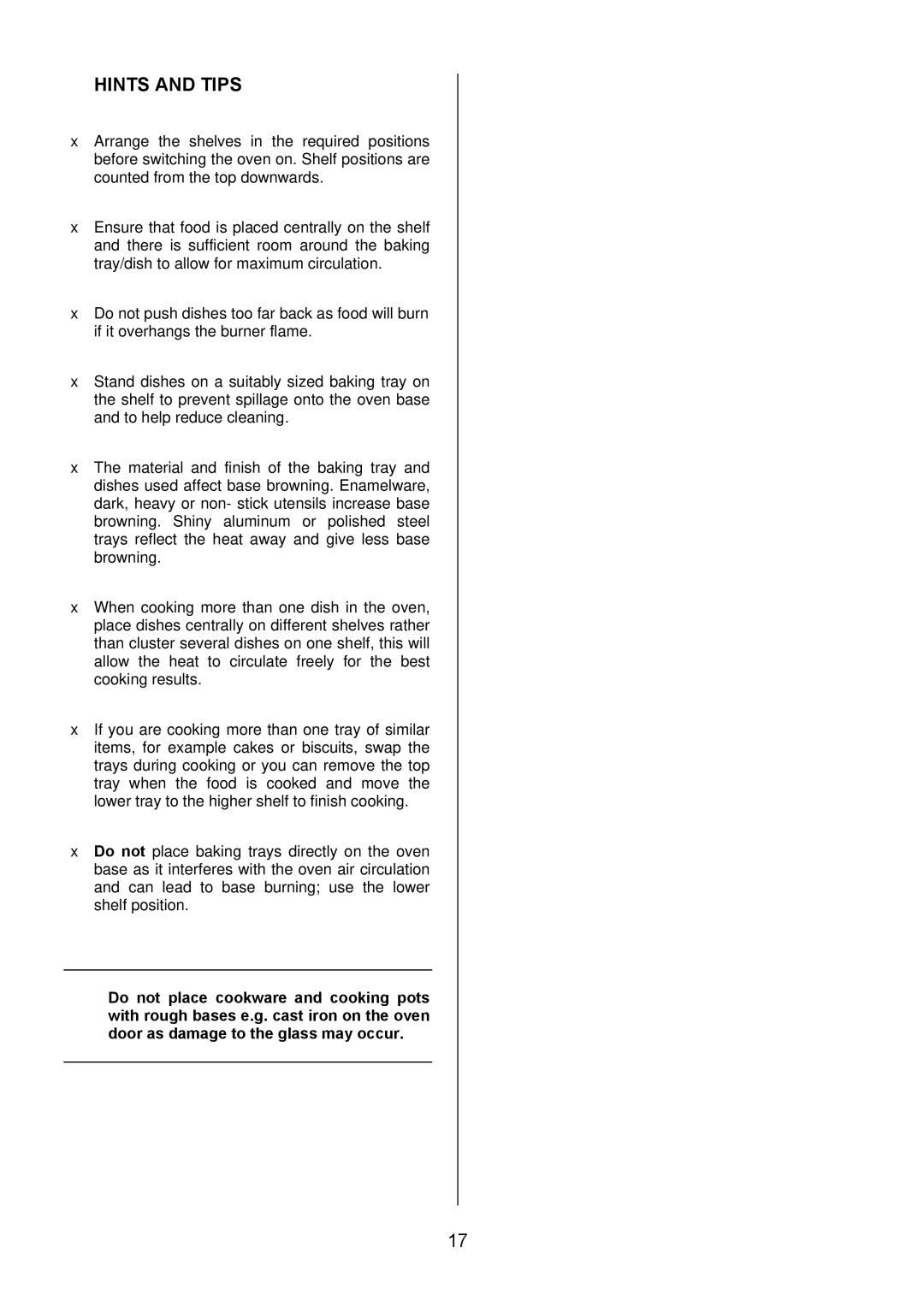 Electrolux EKG5547, EKG5546 user manual Hints and Tips 