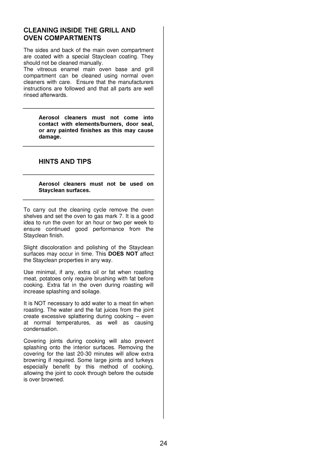 Electrolux EKG5546, EKG5547 user manual Cleaning Inside the Grill and Oven Compartments 