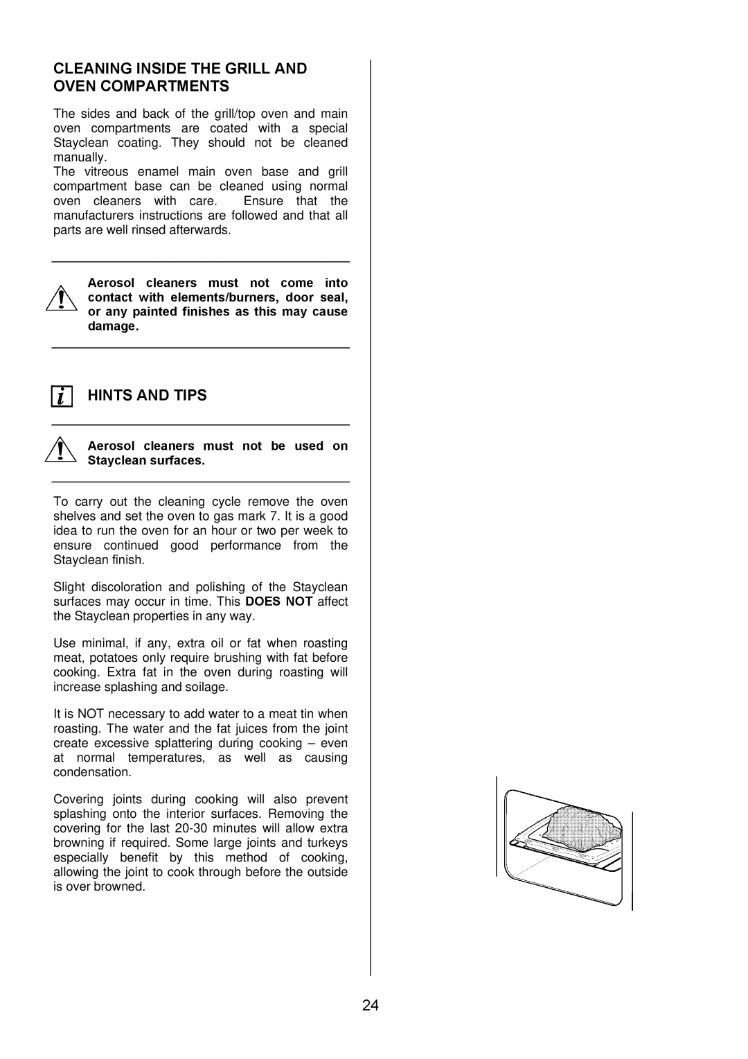 Electrolux EKG6046/EKG6047 manual Cleaning Inside the Grill and Oven Compartments 