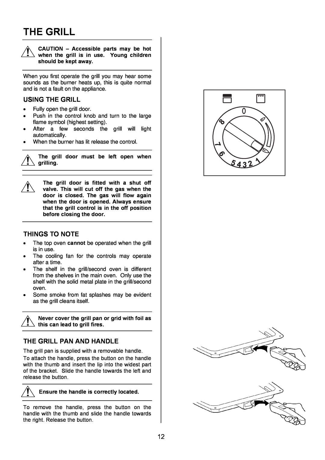Electrolux EKG6046/EKG6047 manual Using The Grill, The Grill Pan And Handle, Things To Note 