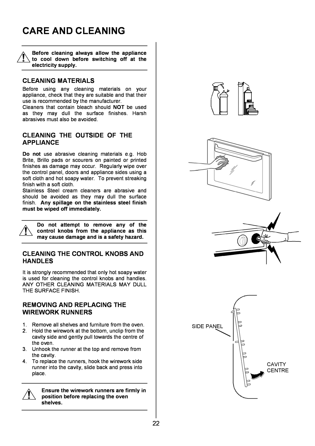 Electrolux EKG6046/EKG6047 manual Care And Cleaning, Cleaning Materials, Cleaning The Outside Of The Appliance 
