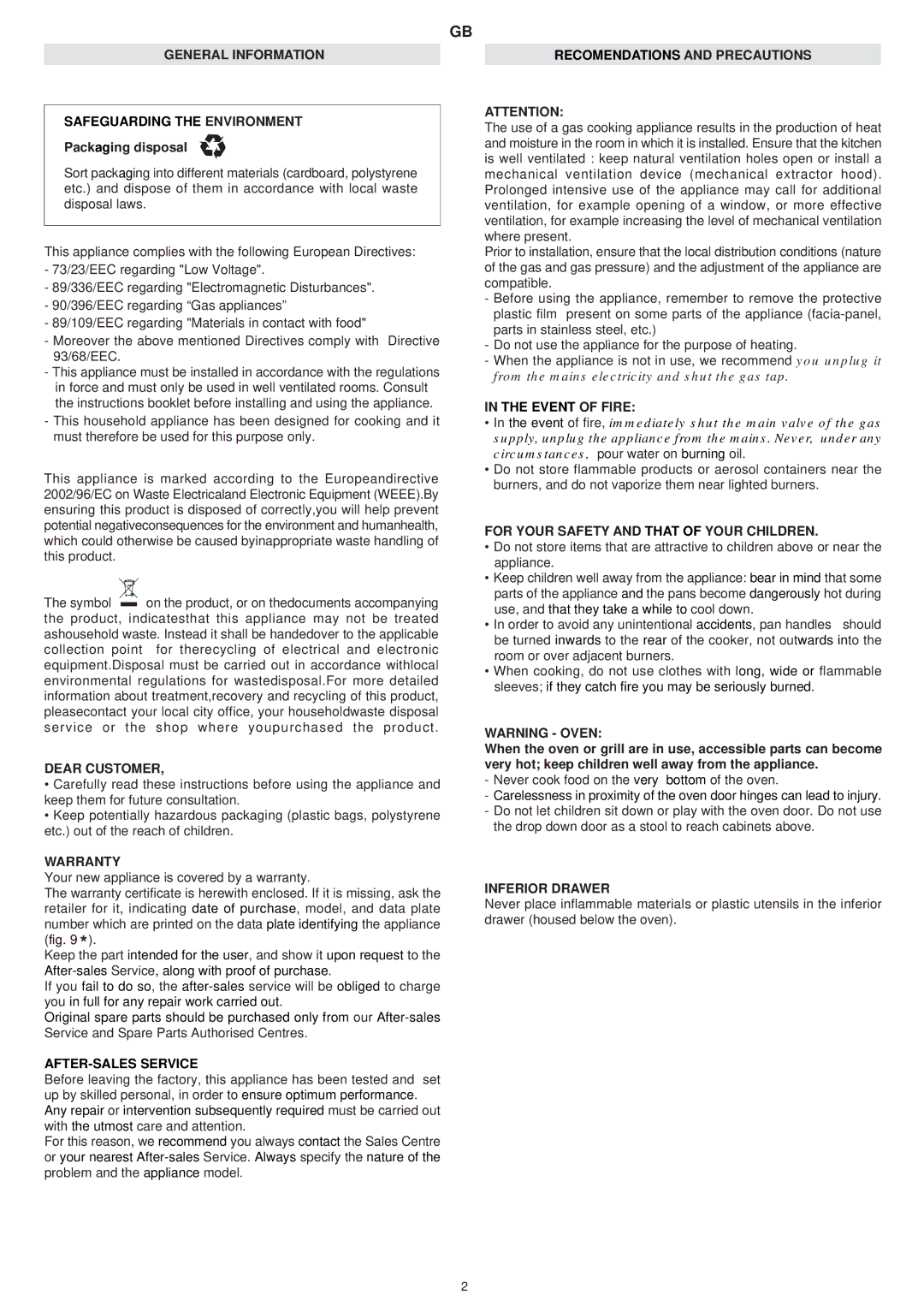 Electrolux EKM 90410 X General Information Safeguarding the Environment, Dear Customer, Warranty, AFTER-SALES Service 