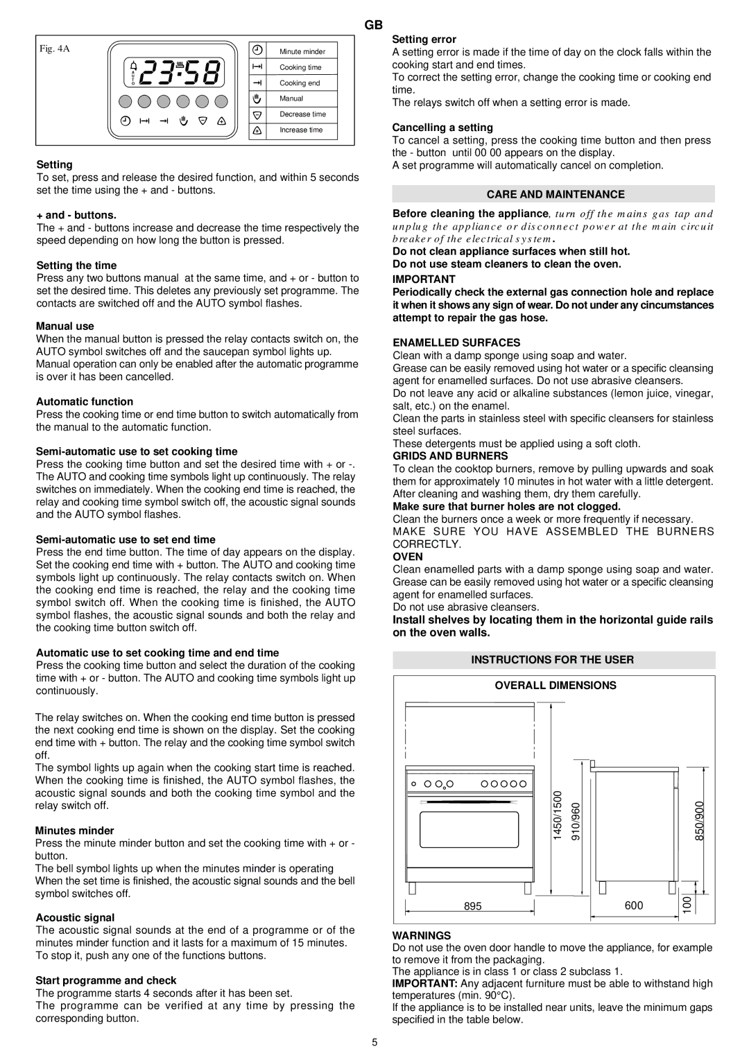 Electrolux EKM 90310 X, EKM 90410 X manual Care and Maintenance, Enamelled Surfaces, Grids and Burners, Oven 