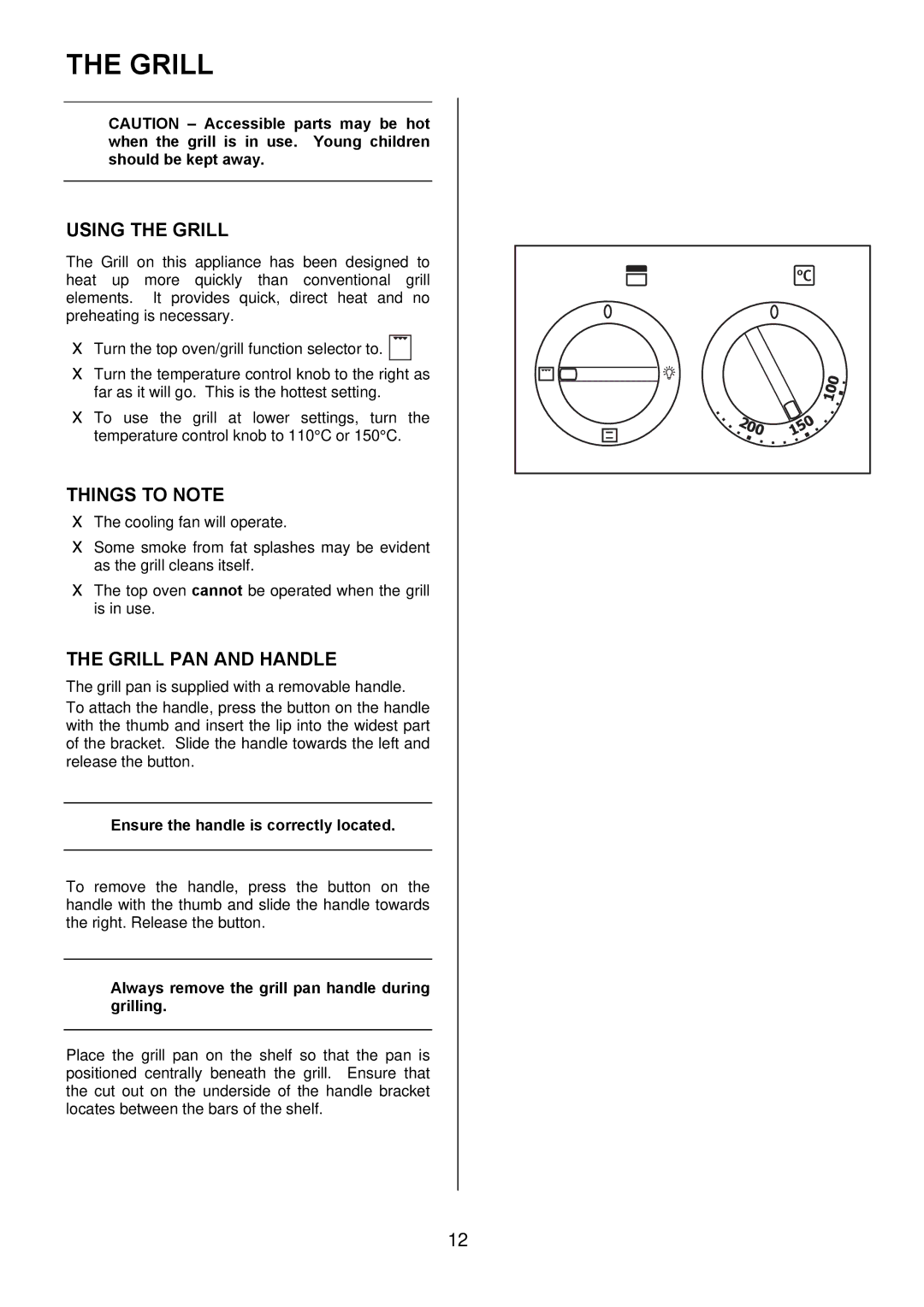 Electrolux EKM6044, EKM6045 user manual Using the Grill, Grill PAN and Handle, Ensure the handle is correctly located 