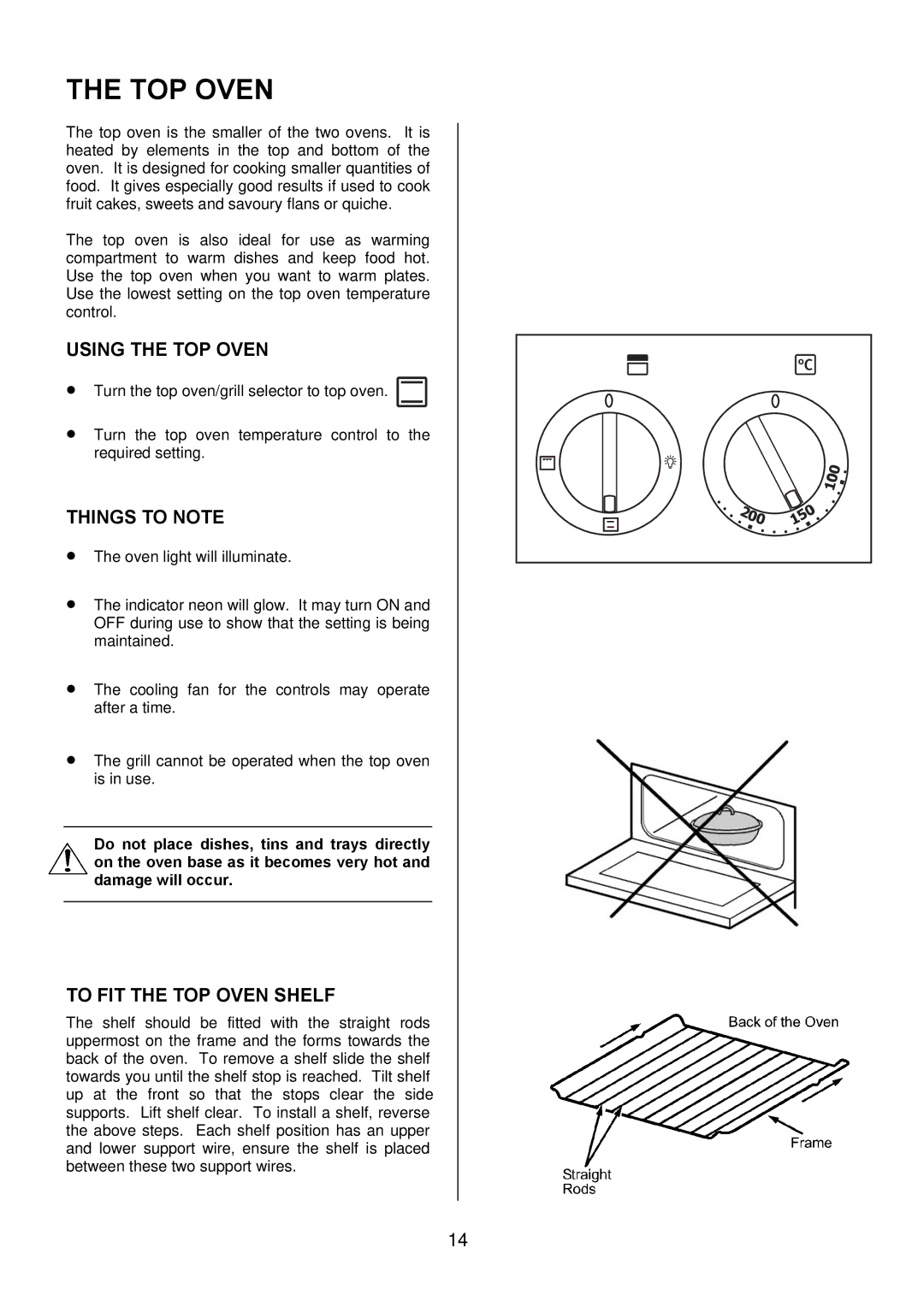 Electrolux EKM6044, EKM6045 user manual Using the TOP Oven, To FIT the TOP Oven Shelf 