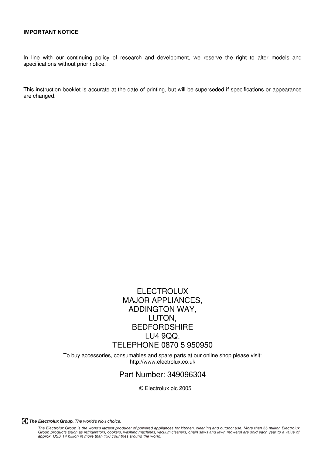 Electrolux EKM6044, EKM6045 user manual Important Notice 