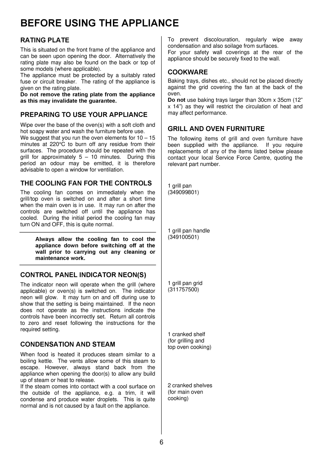 Electrolux EKM6044, EKM6045 user manual Before Using the Appliance 