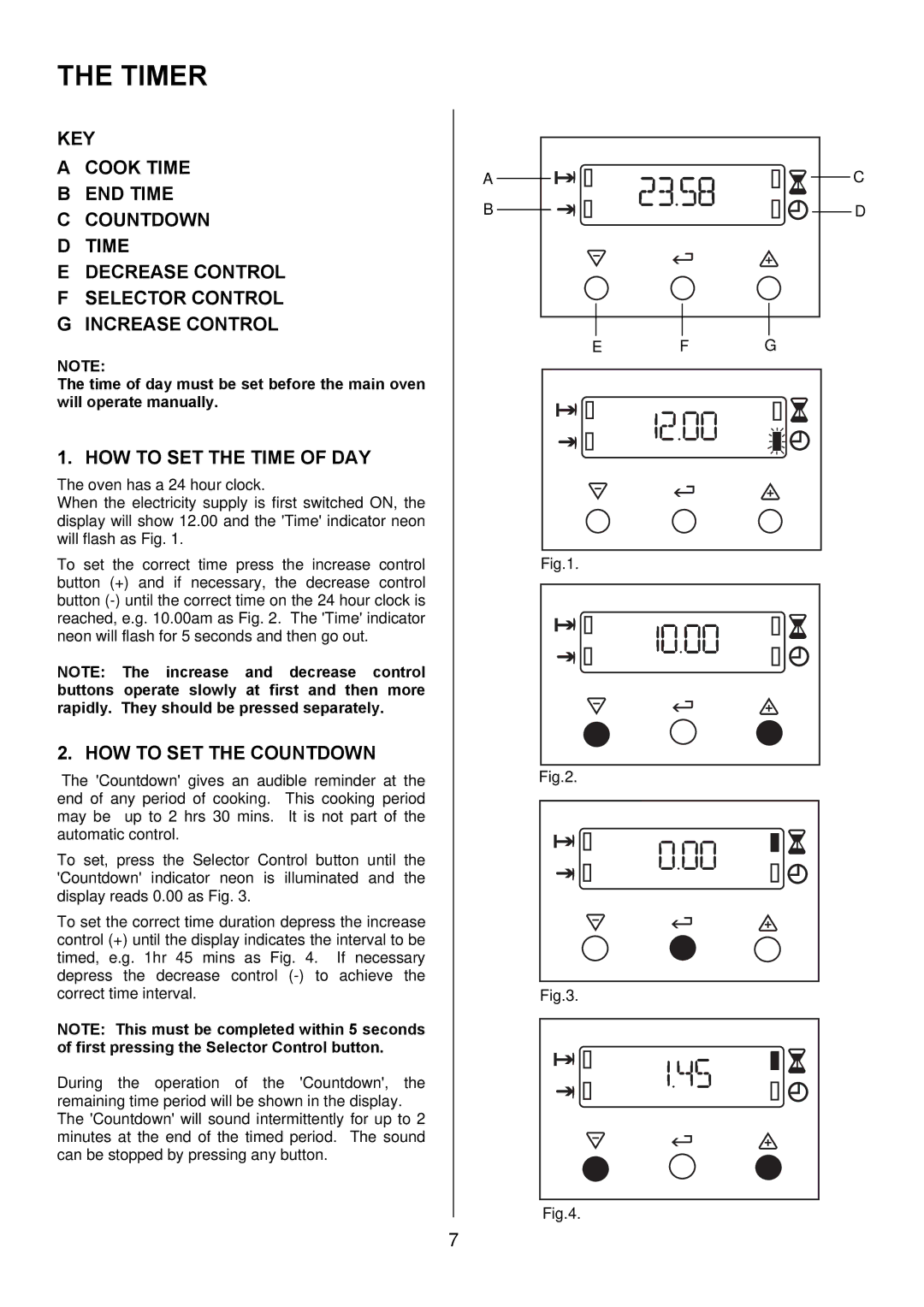 Electrolux EKM6045, EKM6044 user manual Timer, HOW to SET the Time of DAY, HOW to SET the Countdown 