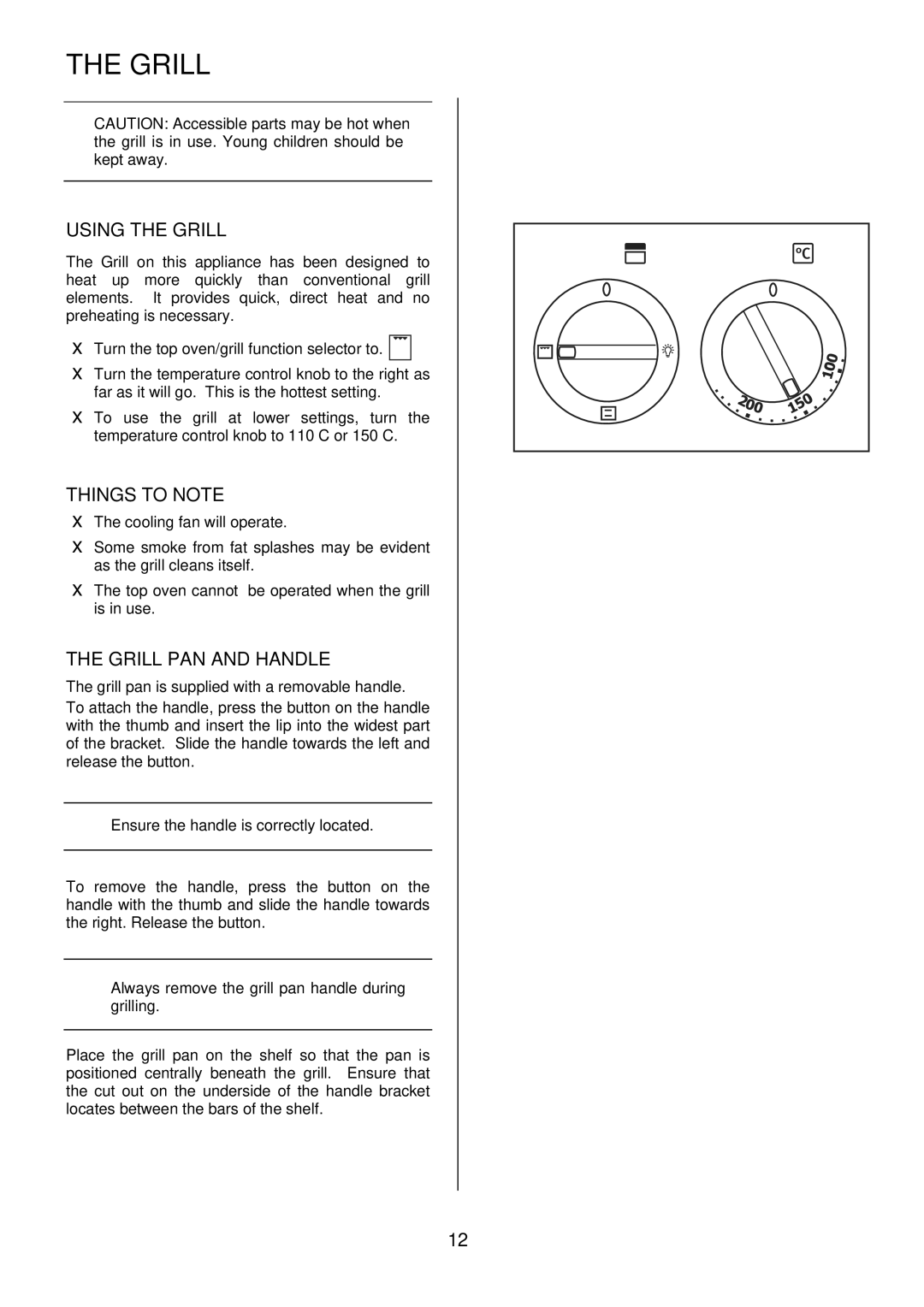 Electrolux EKM6047 user manual Using the Grill, Grill PAN and Handle, Ensure the handle is correctly located 