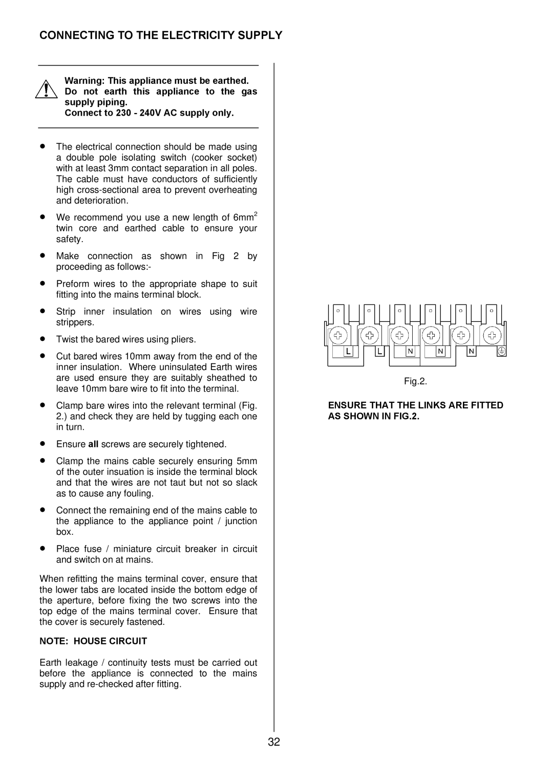 Electrolux EKM6047 user manual Connecting to the Electricity Supply, Connect to 230 240V AC supply only 