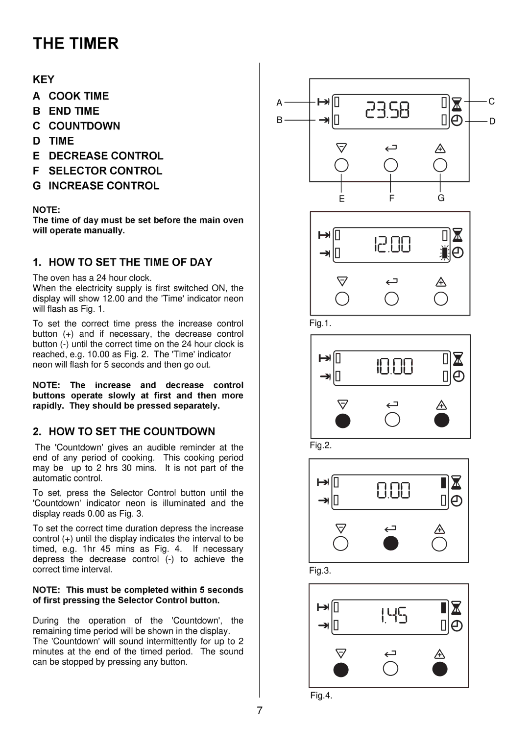 Electrolux EKM6047 user manual Timer, HOW to SET the Time of DAY, HOW to SET the Countdown 
